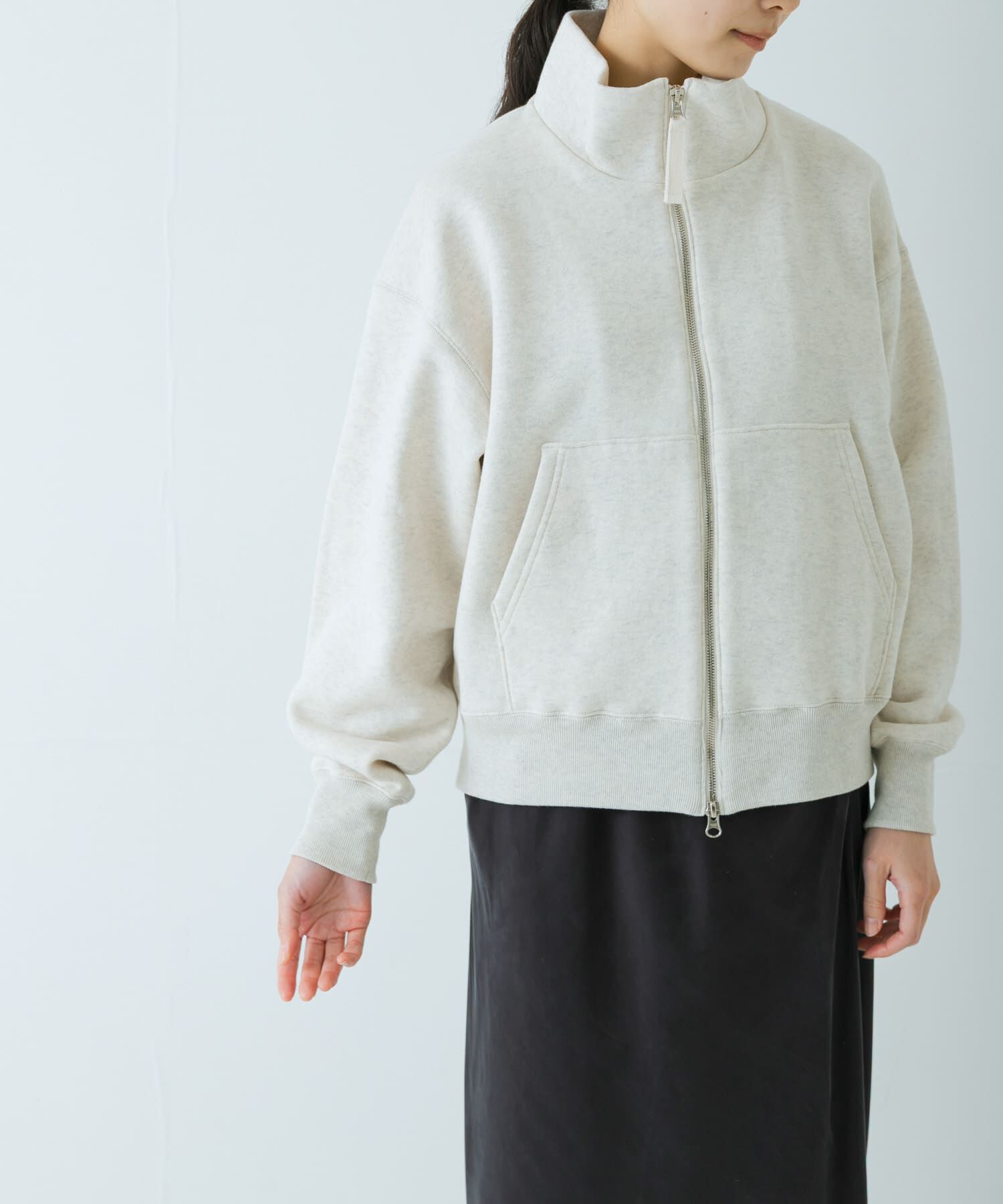 かぐれ「コットンスウェットスタンドジップ」|スウェット・ジャージ|