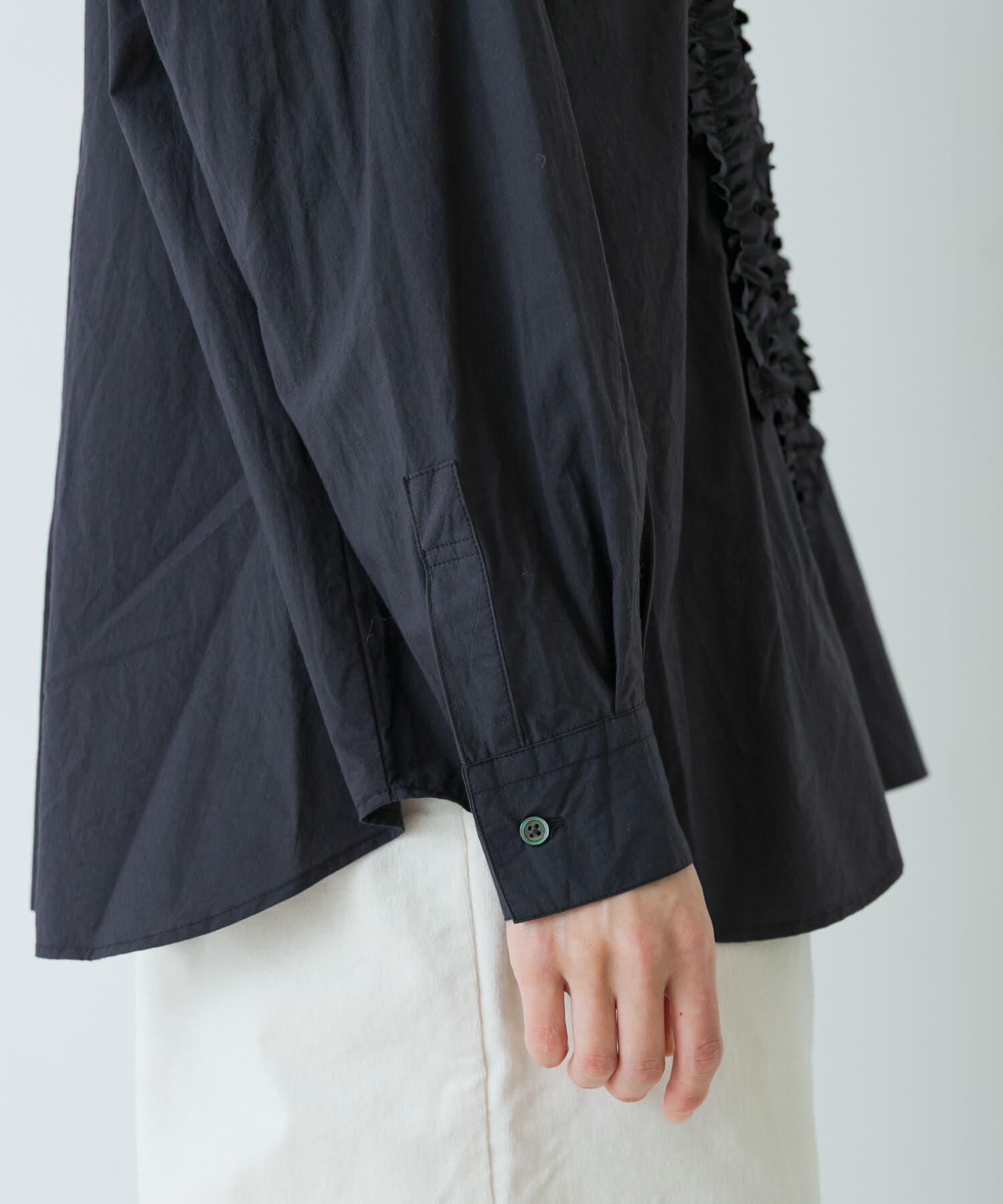 かぐれ「コットンフリルワイドシャツ」|シャツ・ブラウス|