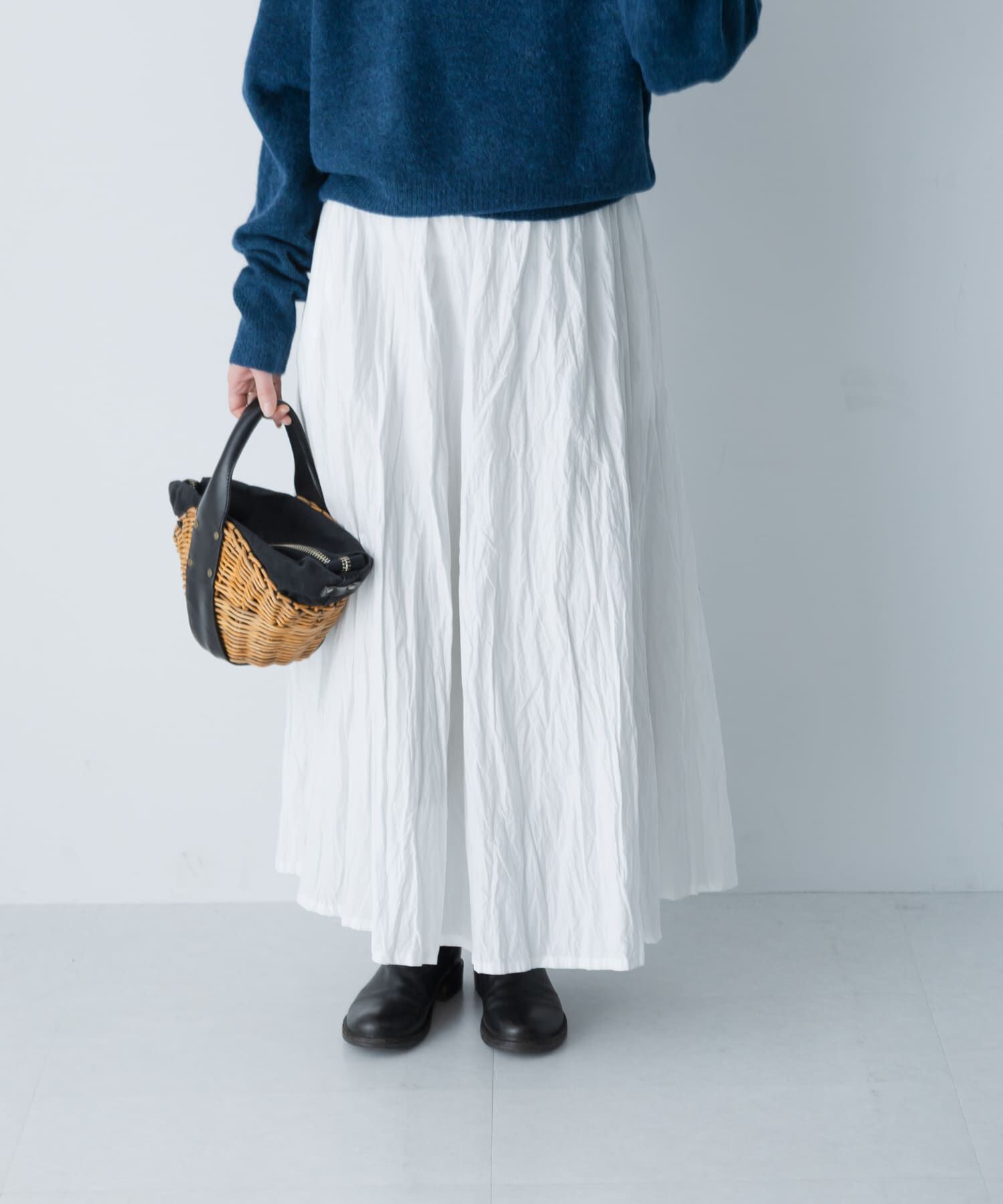 かぐれ「コットンクリンクルスカート」|スカート|