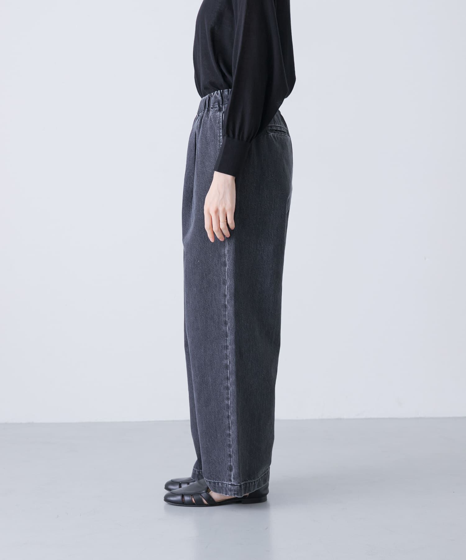 かぐれ「フェードデニムイージーパンツ」|デニム|