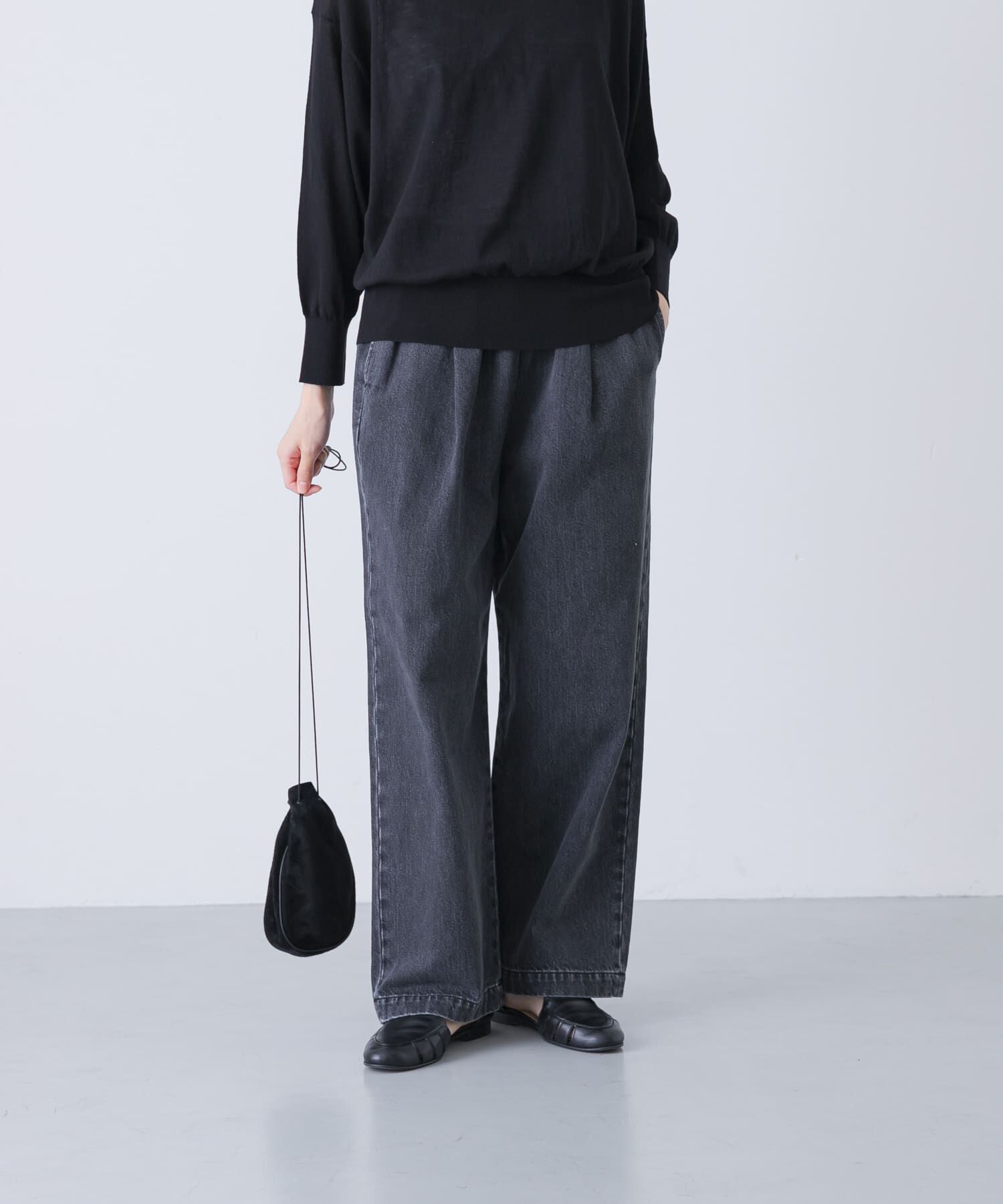 かぐれ「フェードデニムイージーパンツ」|デニム|