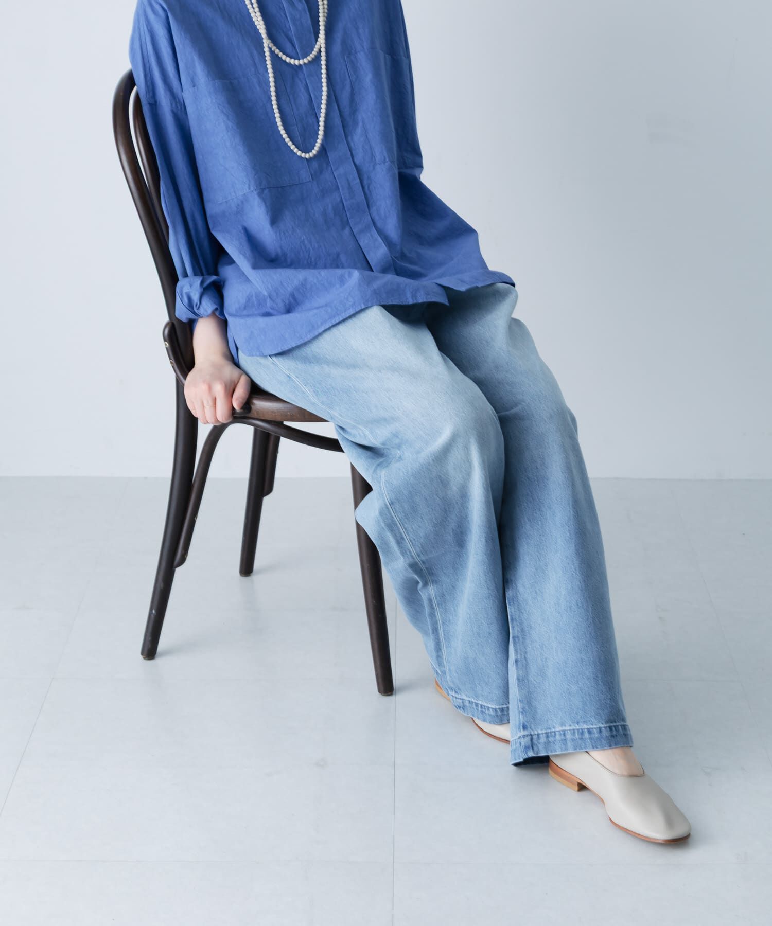 かぐれ「フェードデニムイージーパンツ」|デニム|