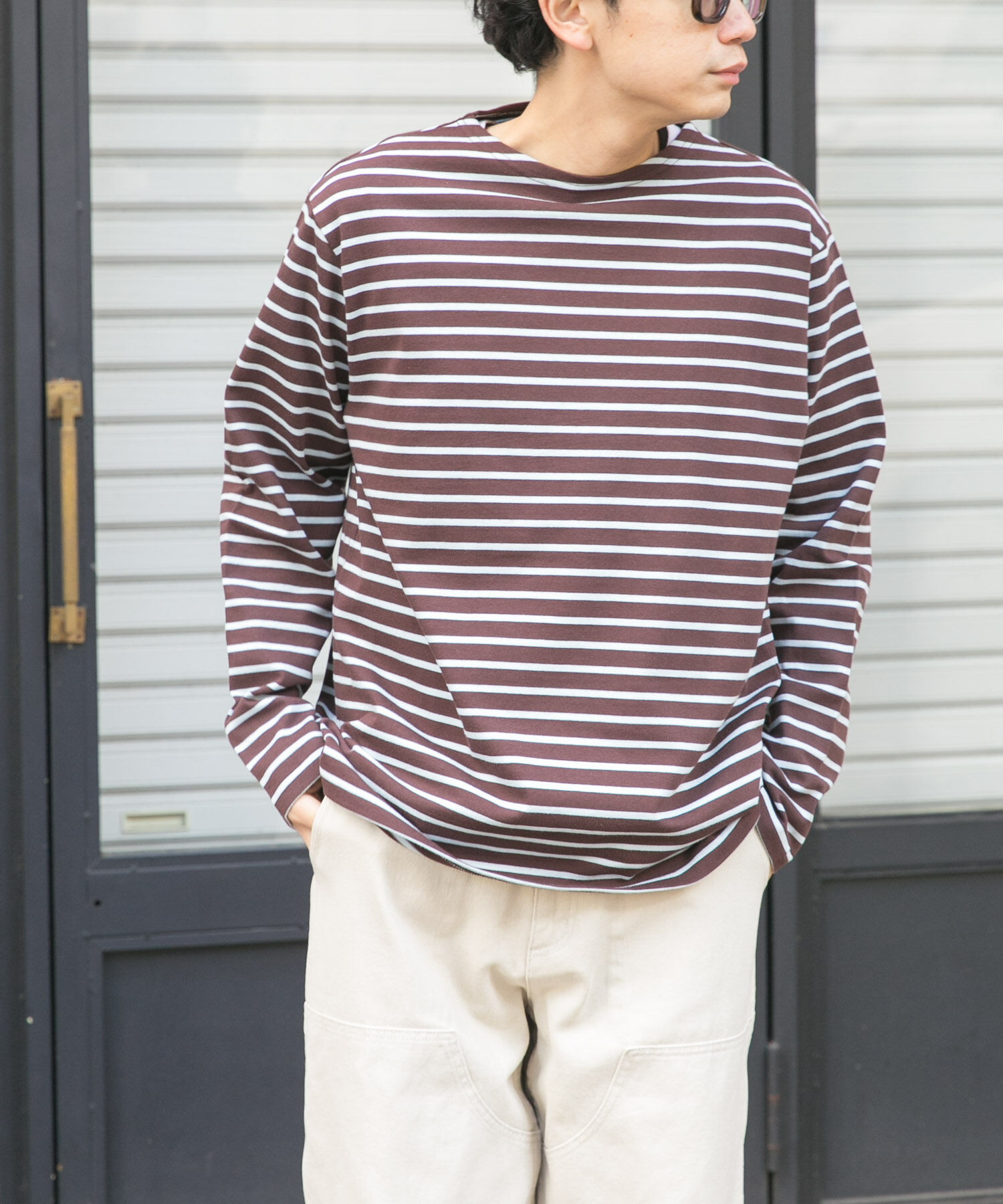 URBAN RESEARCH DOORS「FORK&SPOON　ボートネックボーダー」|Tシャツ・カットソー|