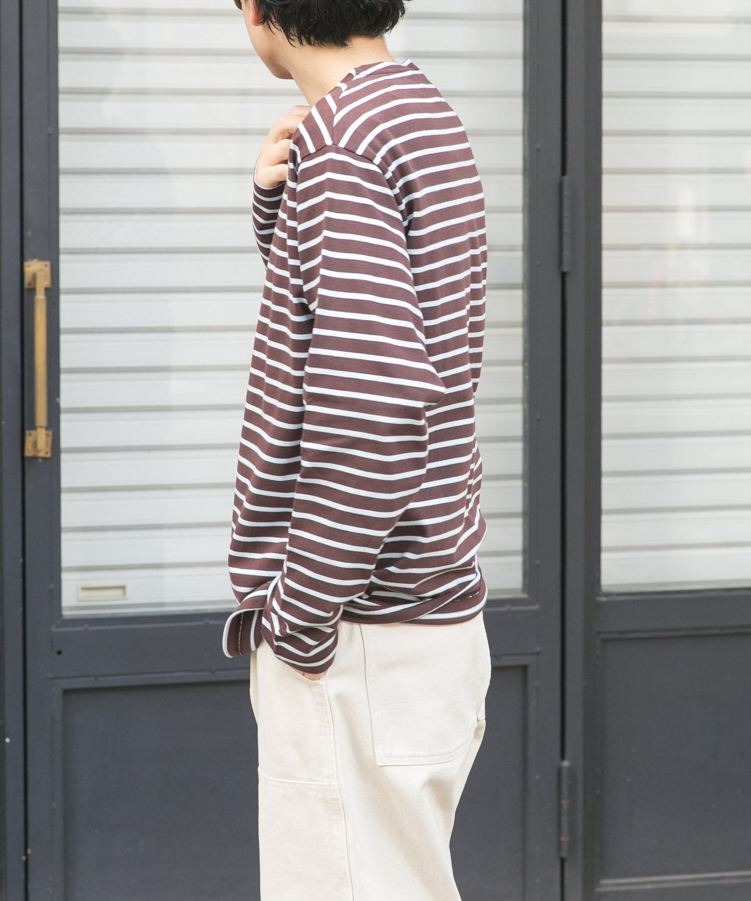 URBAN RESEARCH DOORS「FORK&SPOON　ボートネックボーダー」|Tシャツ・カットソー|