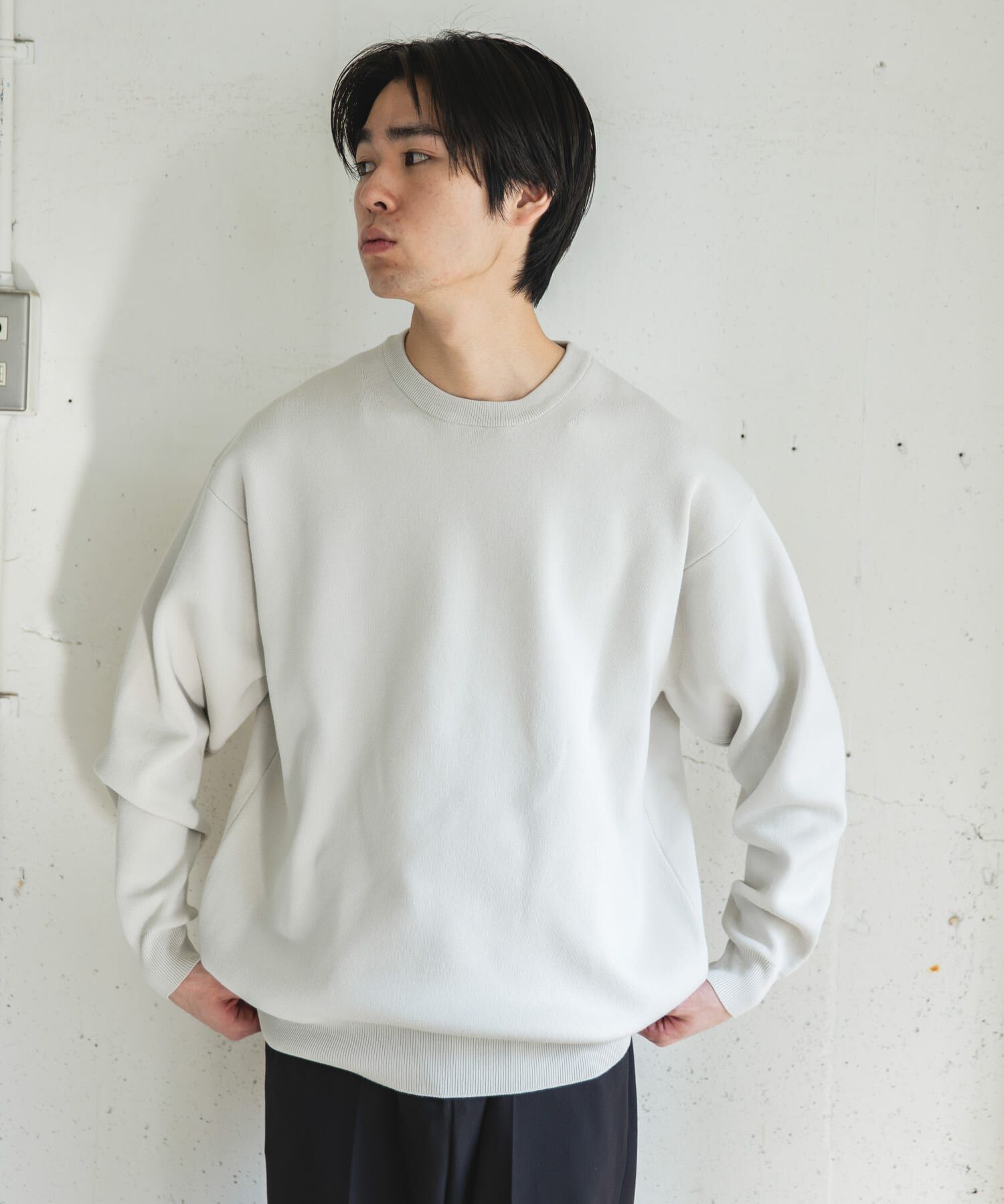 URBAN RESEARCH DOORS「『UR TECH Renew Knit』クルーネックプルオーバー」|ニット・セーター|