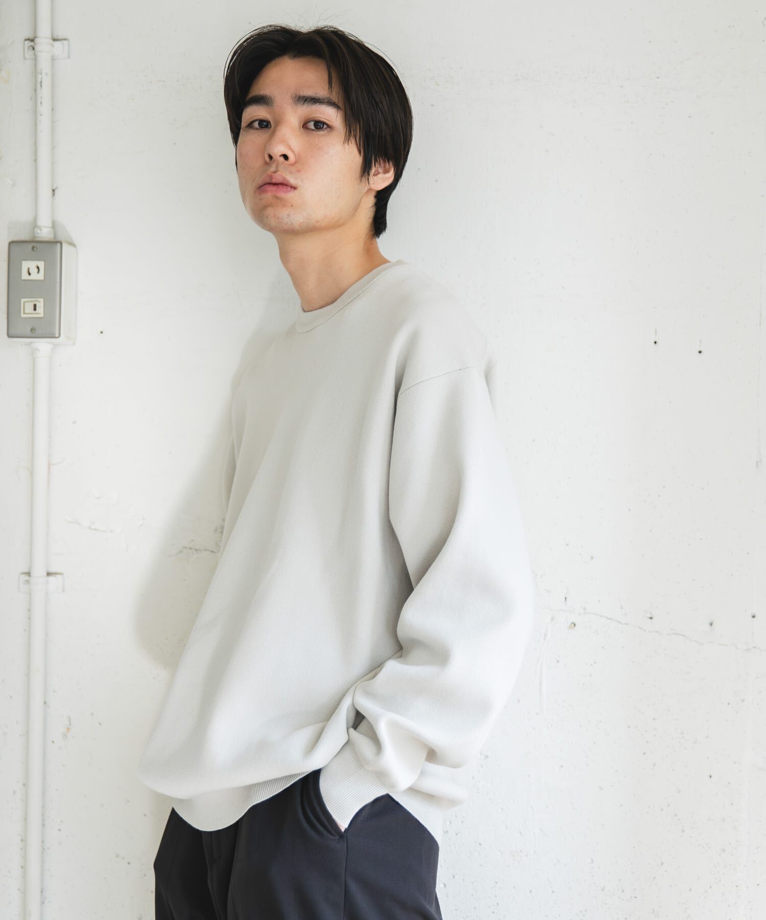 URBAN RESEARCH DOORS「『UR TECH Renew Knit』クルーネックプルオーバー」|ニット・セーター|