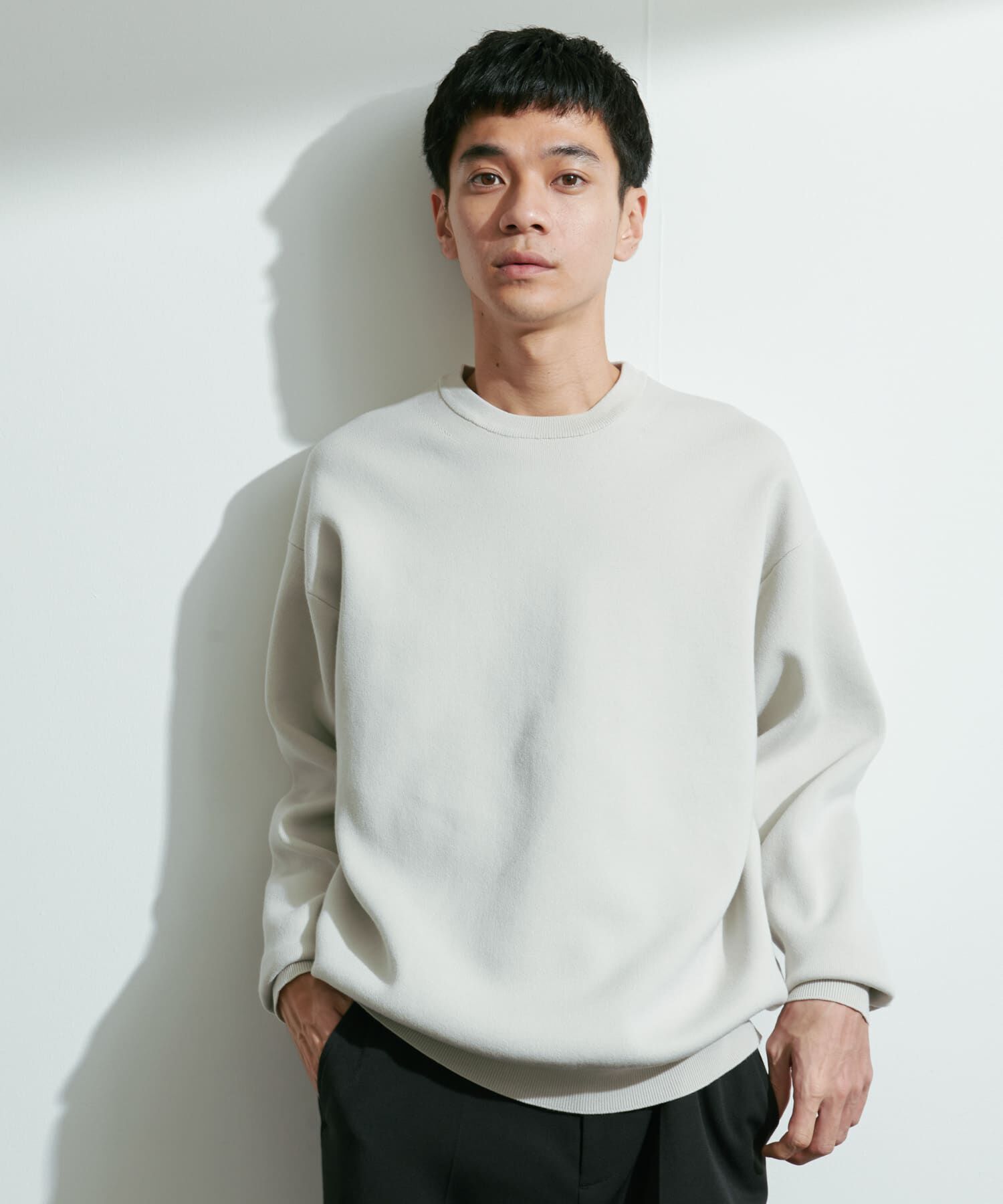 URBAN RESEARCH DOORS「『UR TECH Renew Knit』クルーネックプルオーバー」|ニット・セーター|