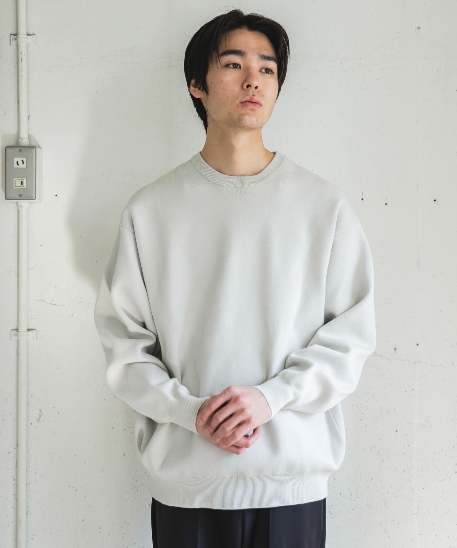 URBAN RESEARCH DOORS「『UR TECH Renew Knit』クルーネックプルオーバー」|ニット・セーター|