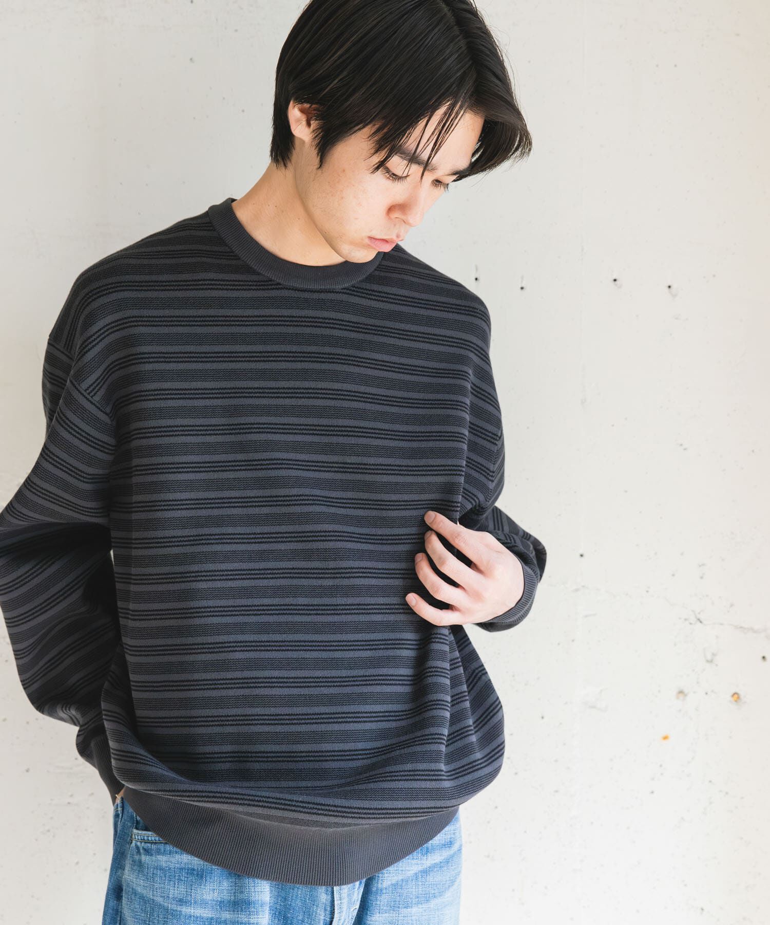 URBAN RESEARCH DOORS「『UR TECH Renew Knit』クルーネックプルオーバー」|ニット・セーター|
