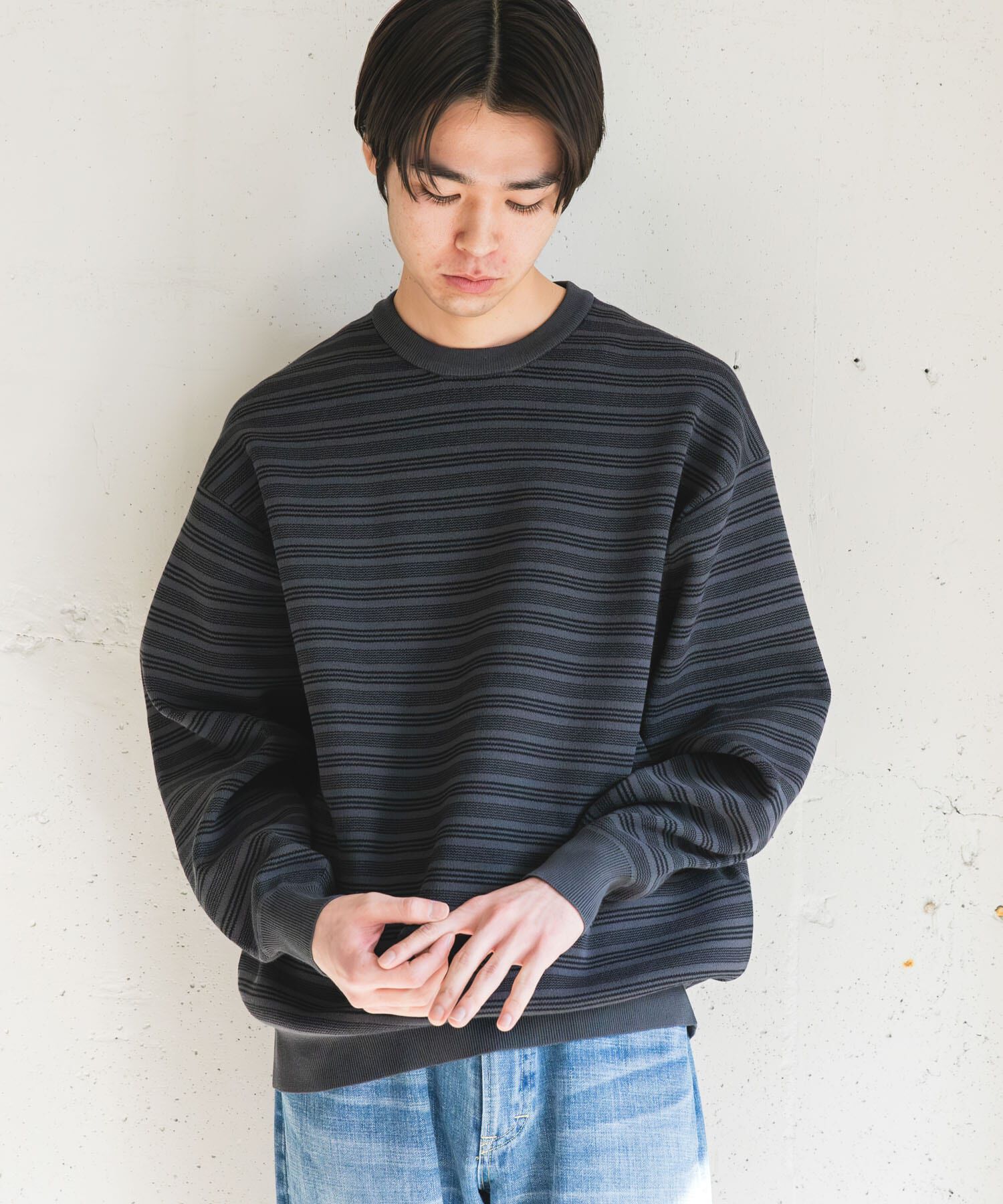 URBAN RESEARCH DOORS「『UR TECH Renew Knit』クルーネックプルオーバー」|ニット・セーター|