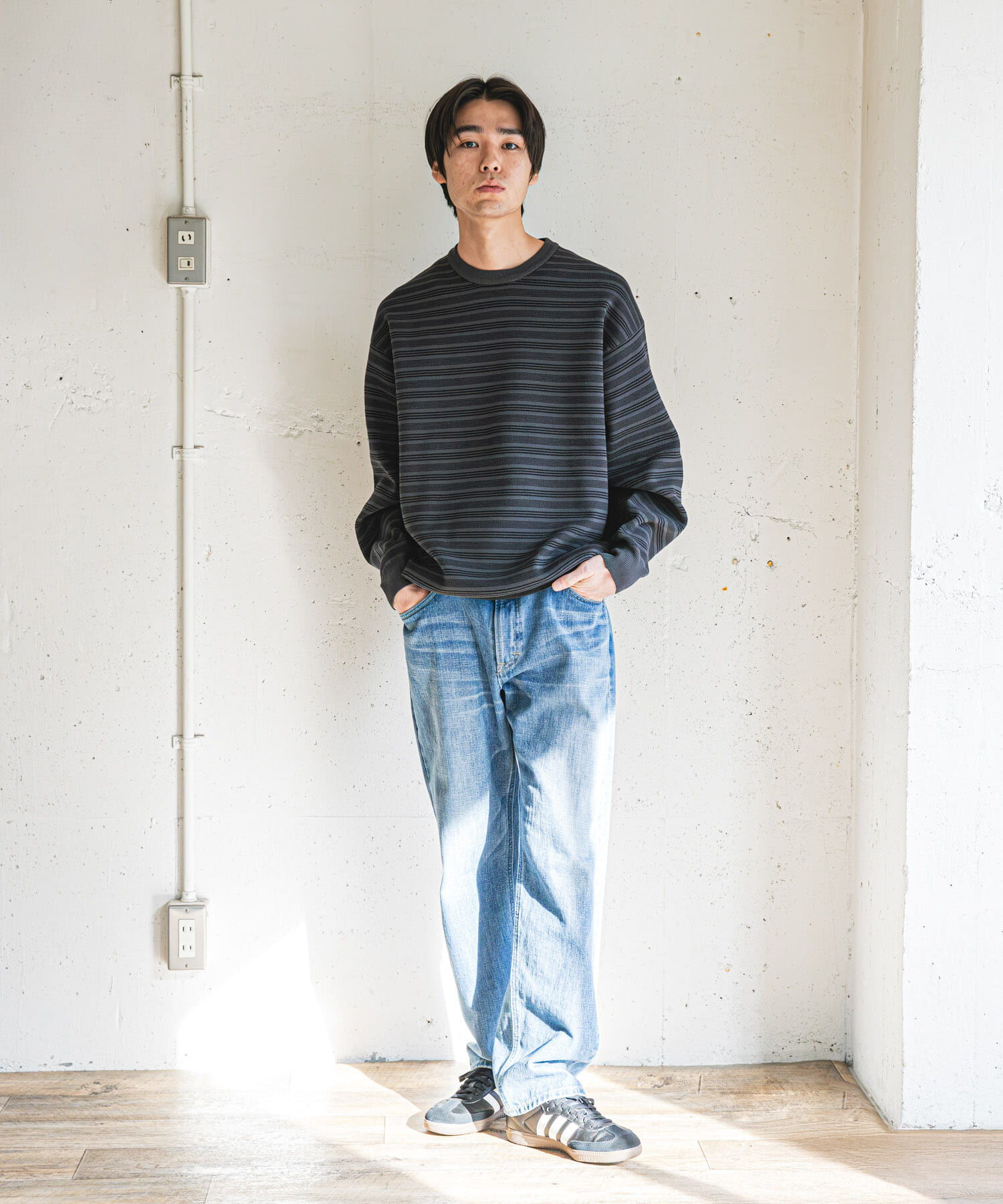 URBAN RESEARCH DOORS「『UR TECH Renew Knit』クルーネックプルオーバー」|ニット・セーター|