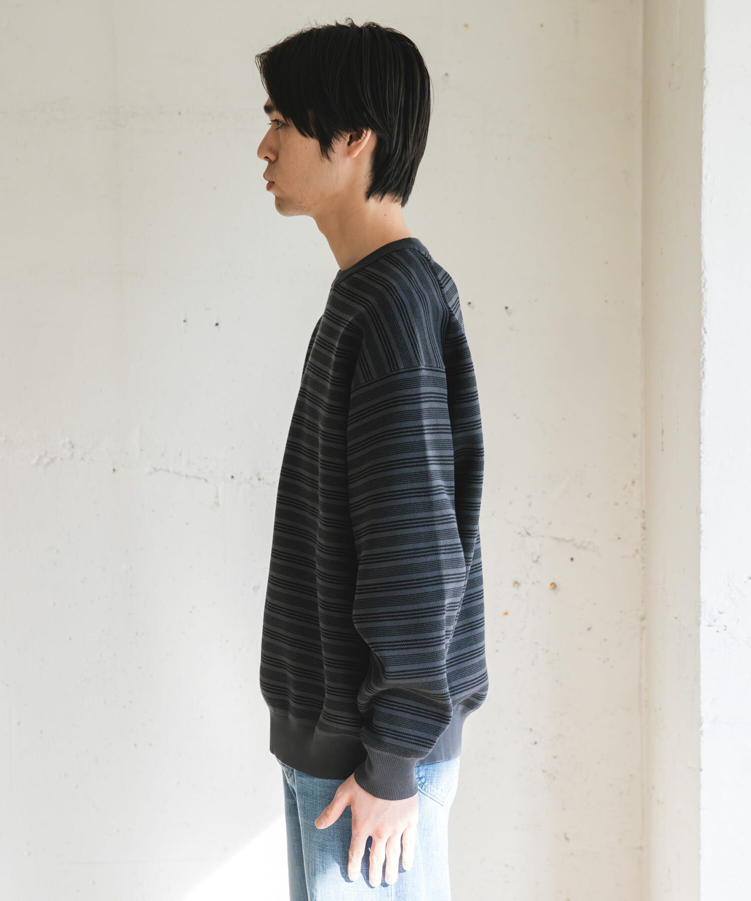 URBAN RESEARCH DOORS「『UR TECH Renew Knit』クルーネックプルオーバー」|ニット・セーター|