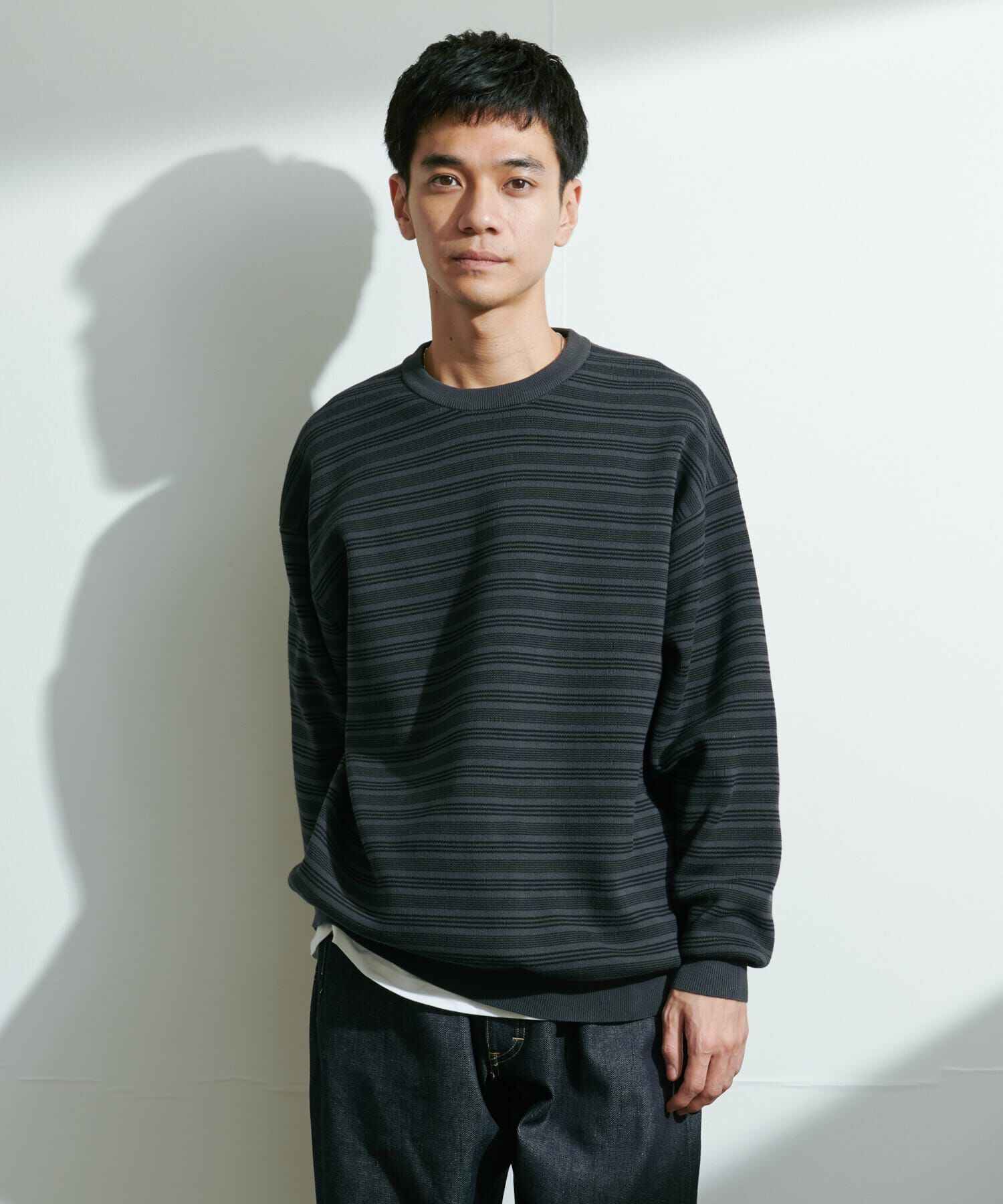 URBAN RESEARCH DOORS「『UR TECH Renew Knit』クルーネックプルオーバー」|ニット・セーター|
