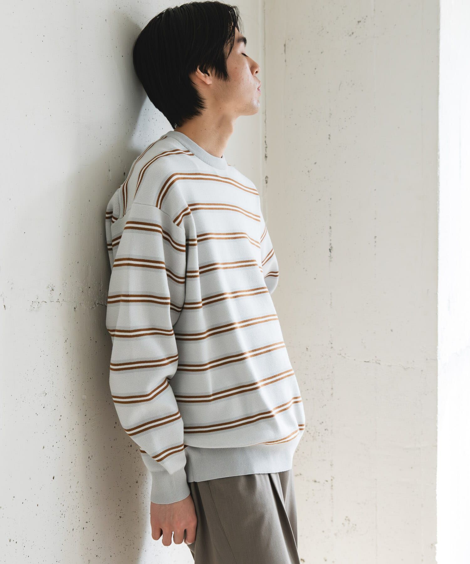 URBAN RESEARCH DOORS「『UR TECH Renew Knit』クルーネックプルオーバー」|ニット・セーター|
