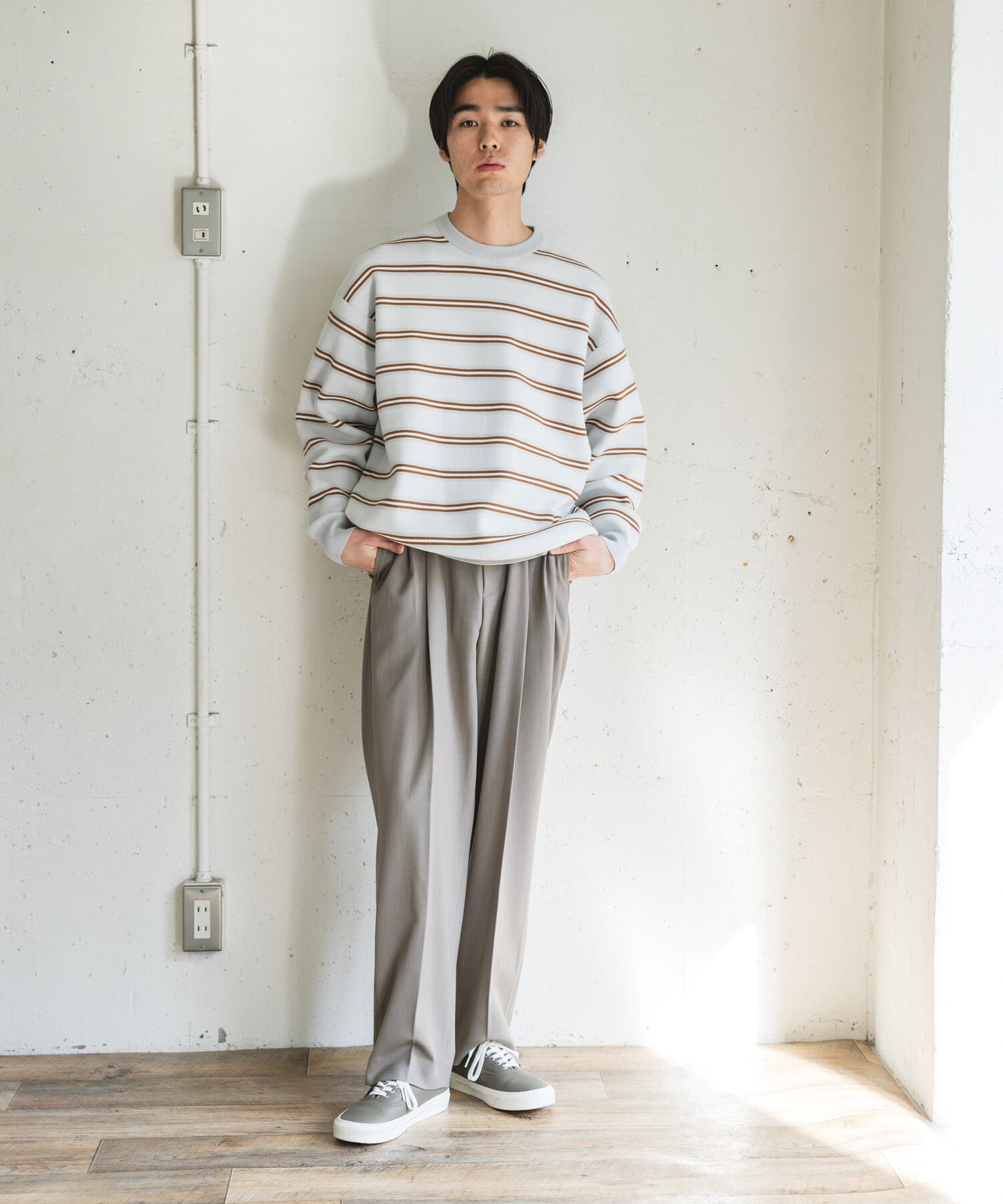 URBAN RESEARCH DOORS「『UR TECH Renew Knit』クルーネックプルオーバー」|ニット・セーター|