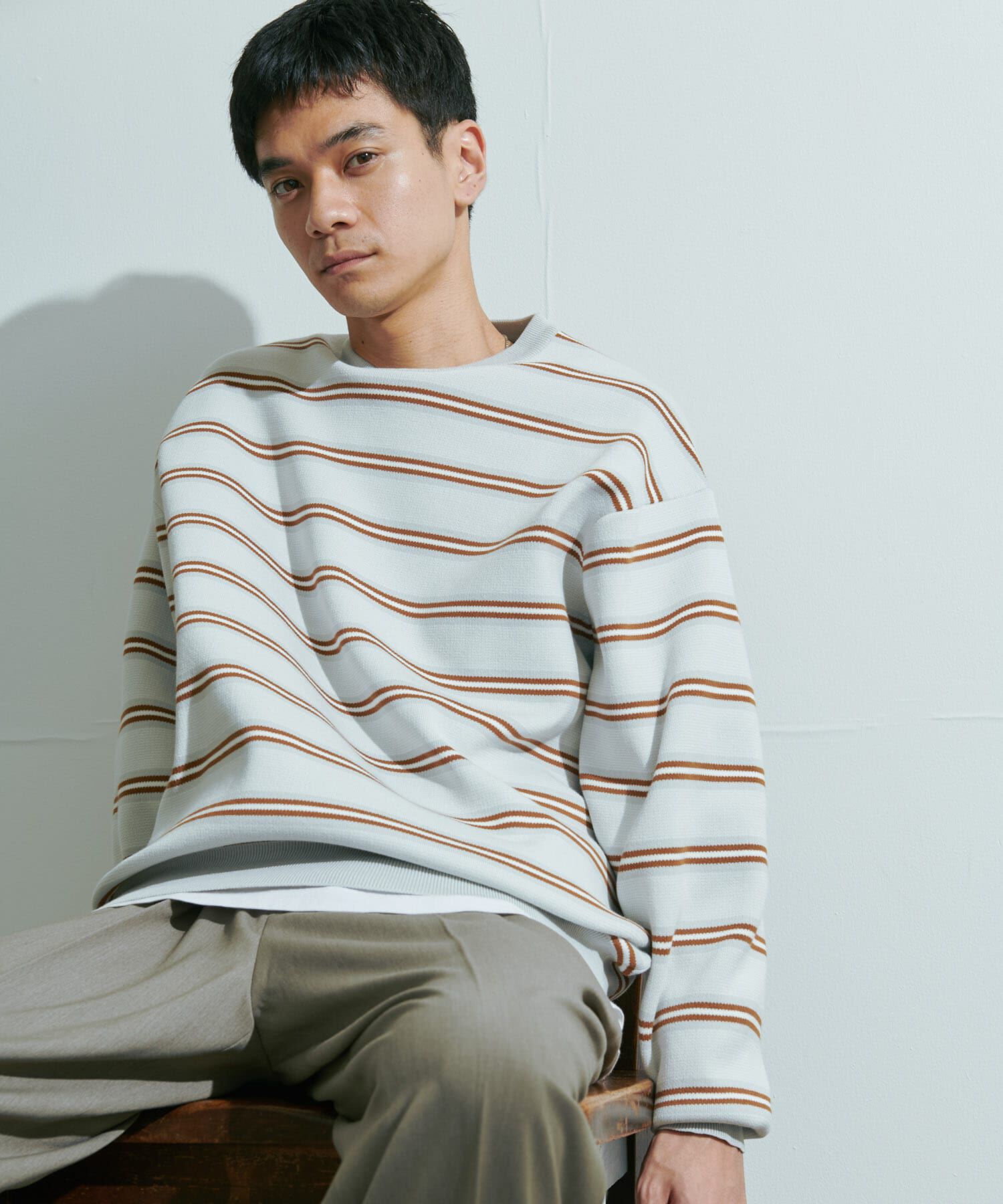 URBAN RESEARCH DOORS「『UR TECH Renew Knit』クルーネックプルオーバー」|ニット・セーター|