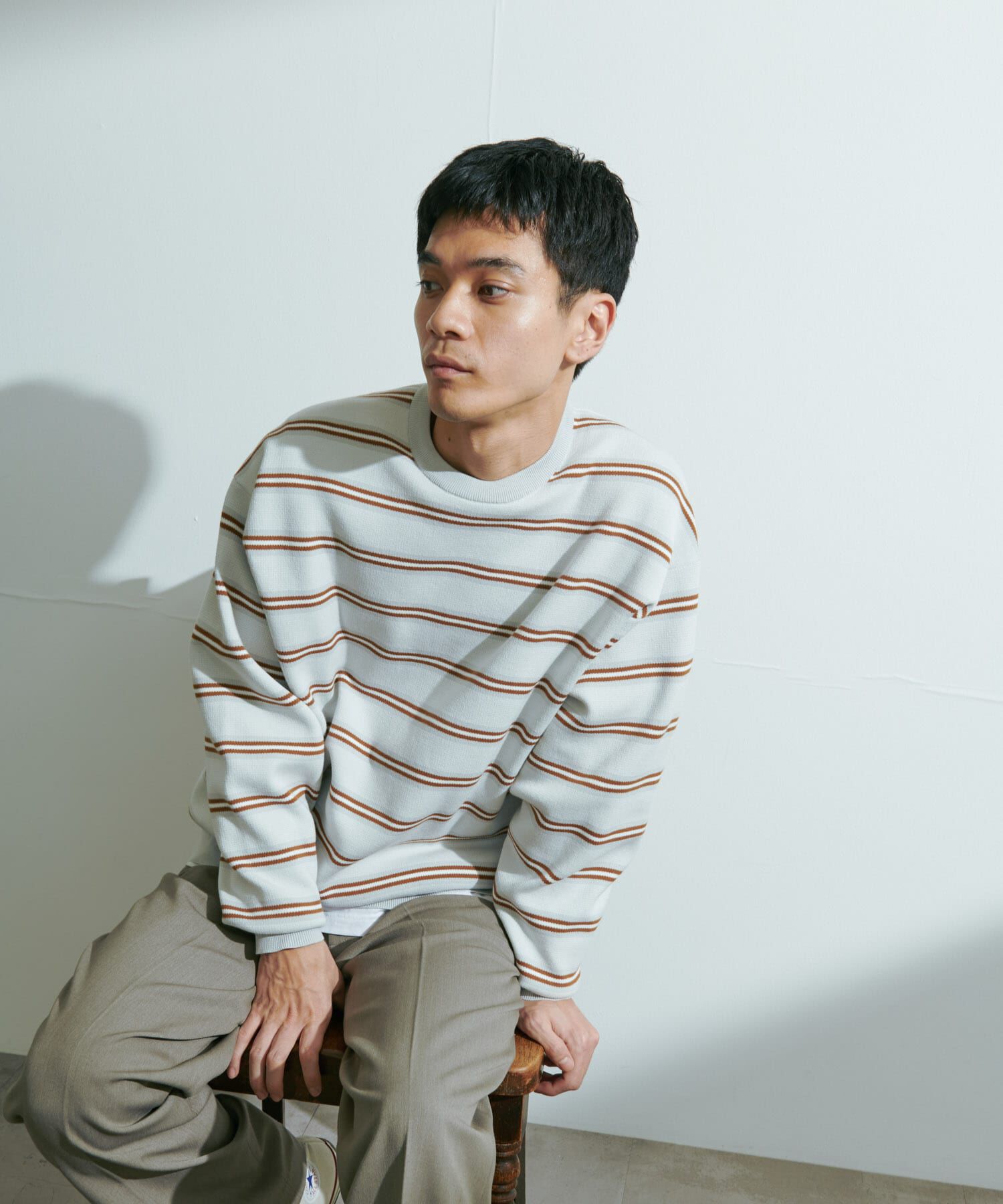 URBAN RESEARCH DOORS「『UR TECH Renew Knit』クルーネックプルオーバー」|ニット・セーター|