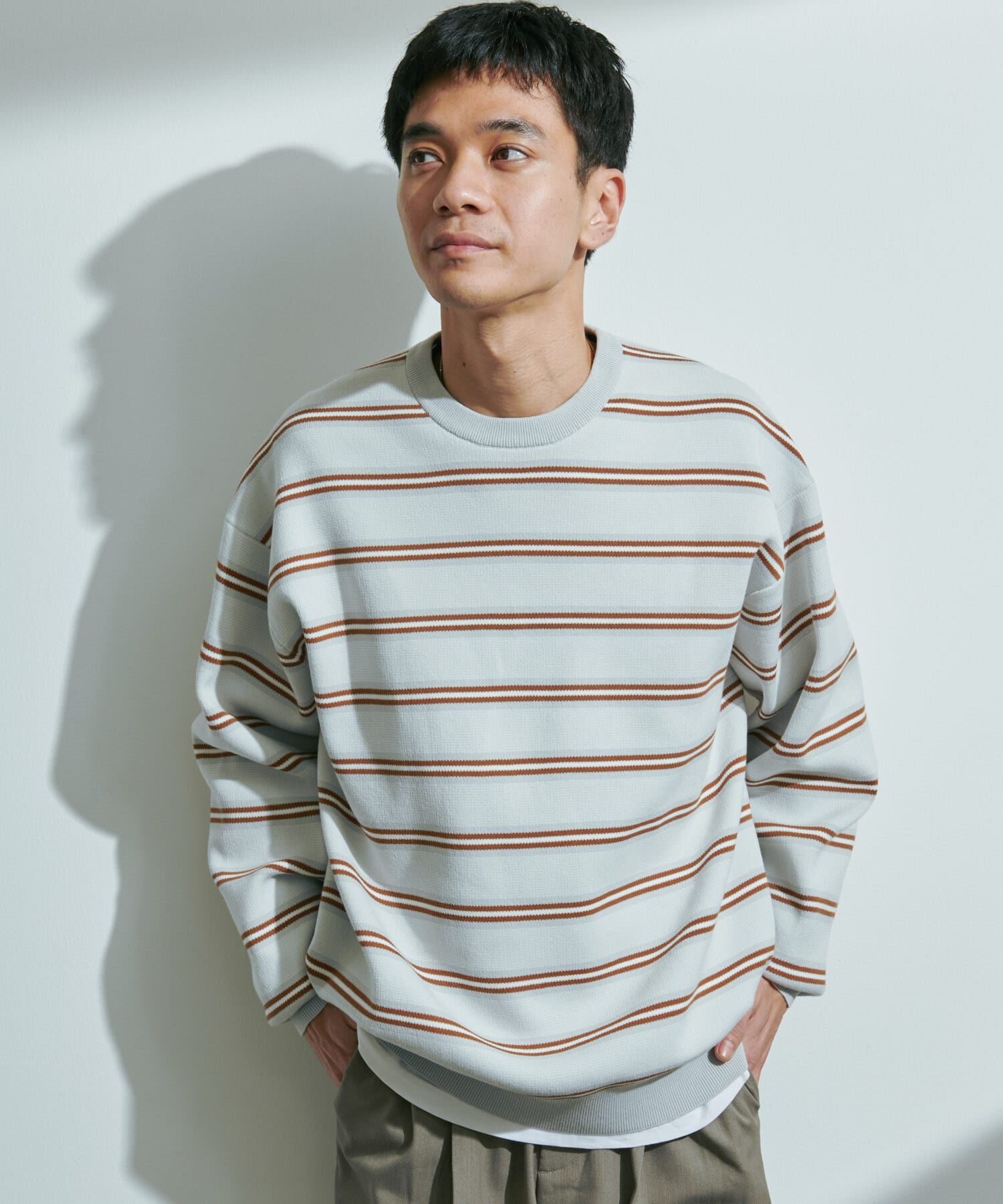 URBAN RESEARCH DOORS「『UR TECH Renew Knit』クルーネックプルオーバー」|ニット・セーター|