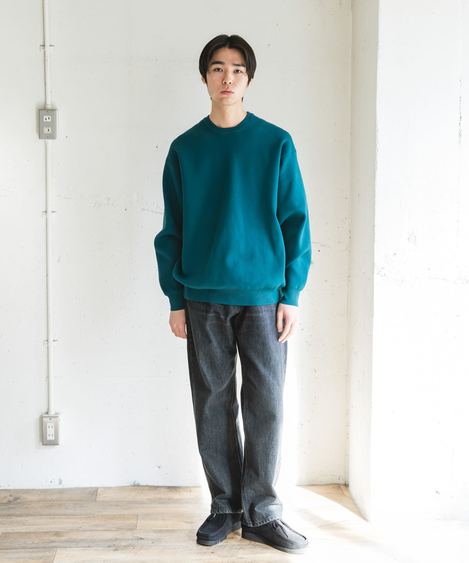 URBAN RESEARCH DOORS「『UR TECH Renew Knit』クルーネックプルオーバー」|ニット・セーター|