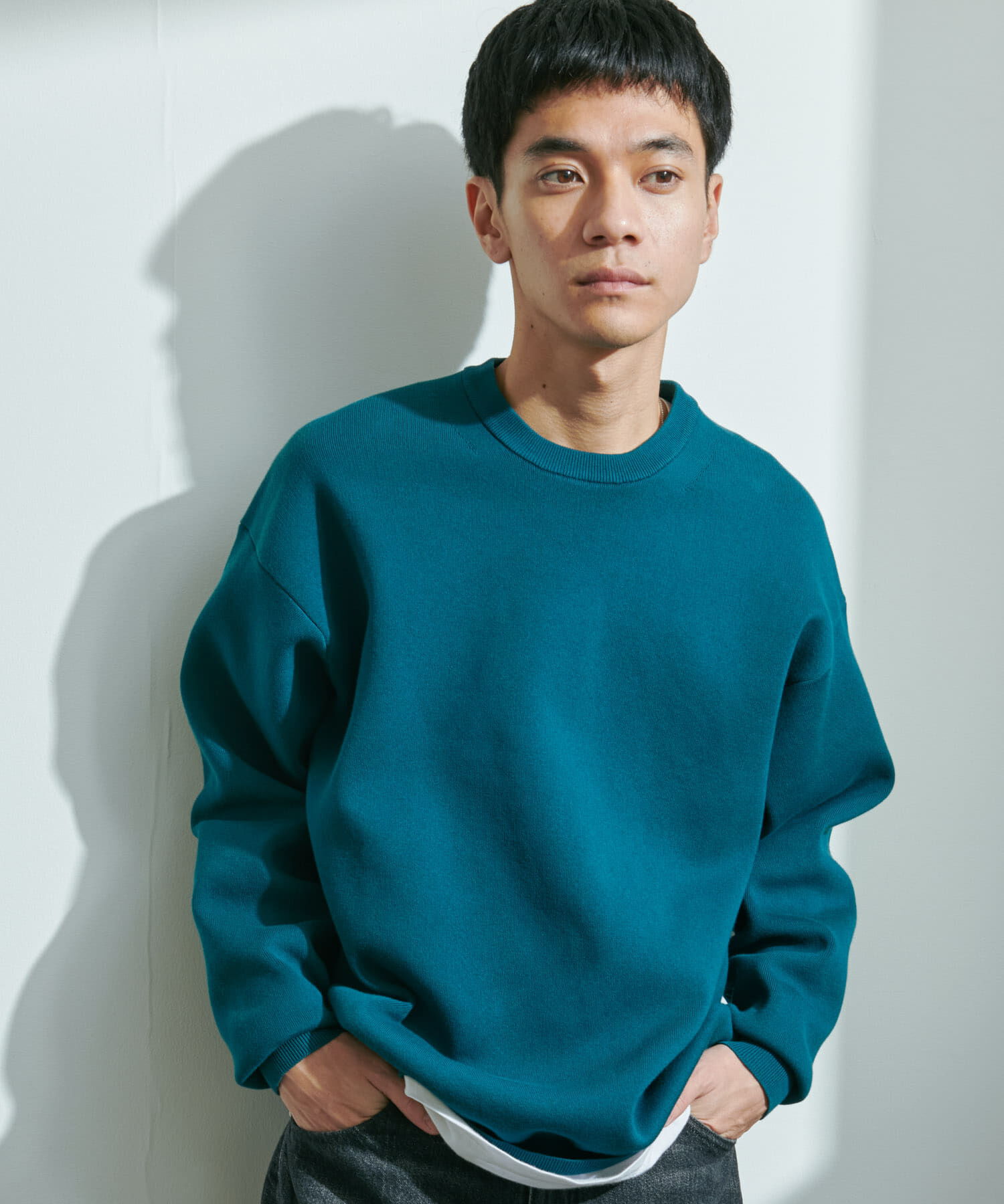 URBAN RESEARCH DOORS「『UR TECH Renew Knit』クルーネックプルオーバー」|ニット・セーター|