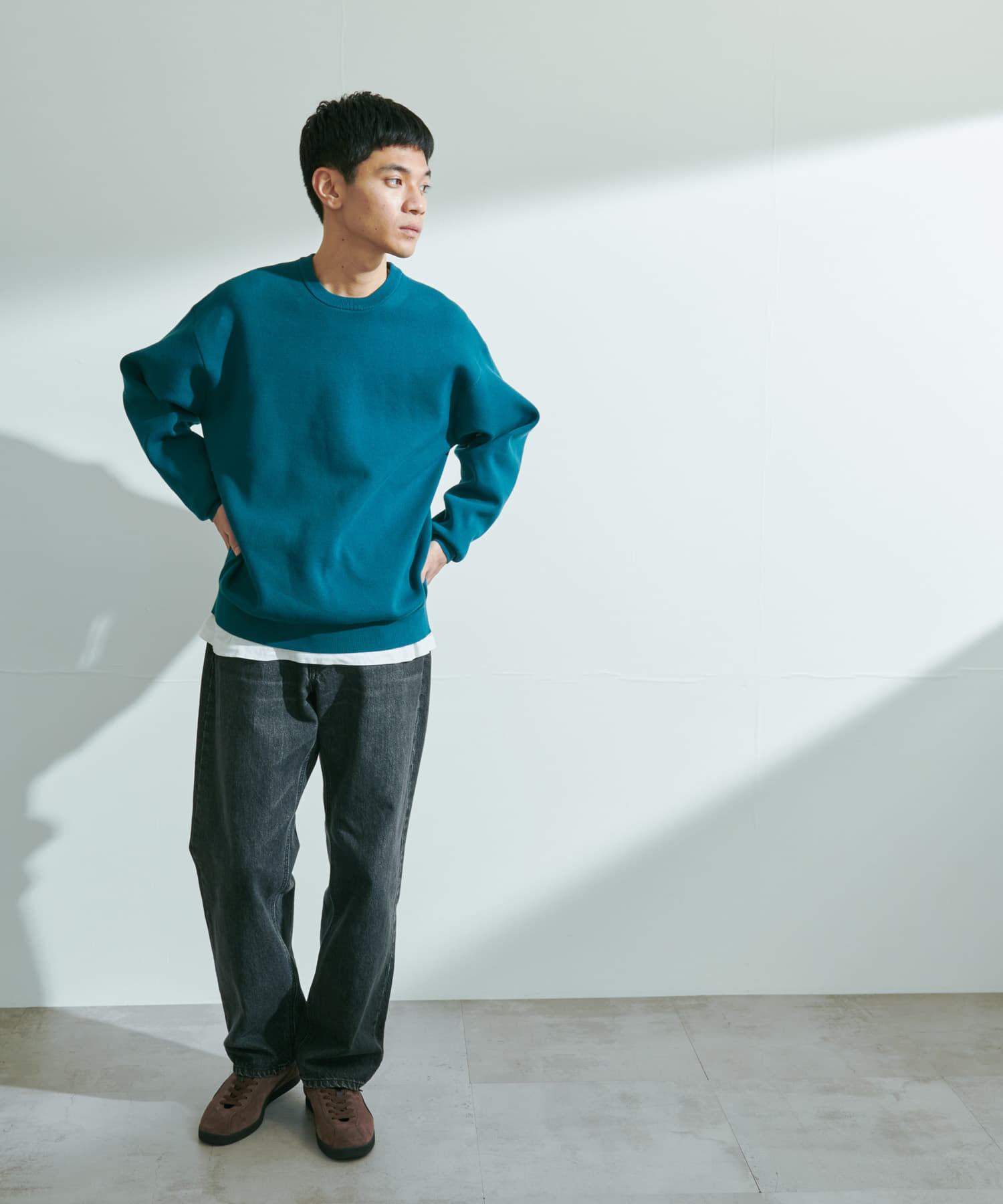 URBAN RESEARCH DOORS「『UR TECH Renew Knit』クルーネックプルオーバー」|ニット・セーター|