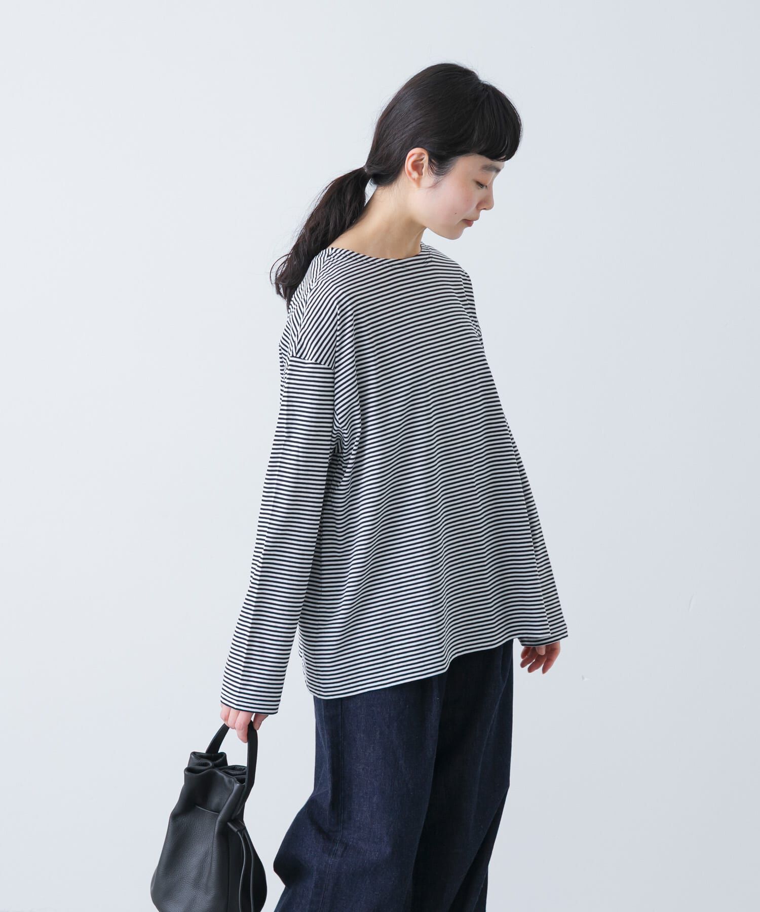 かぐれ「ハイツイストボーダーカットソー」|Tシャツ・カットソー|