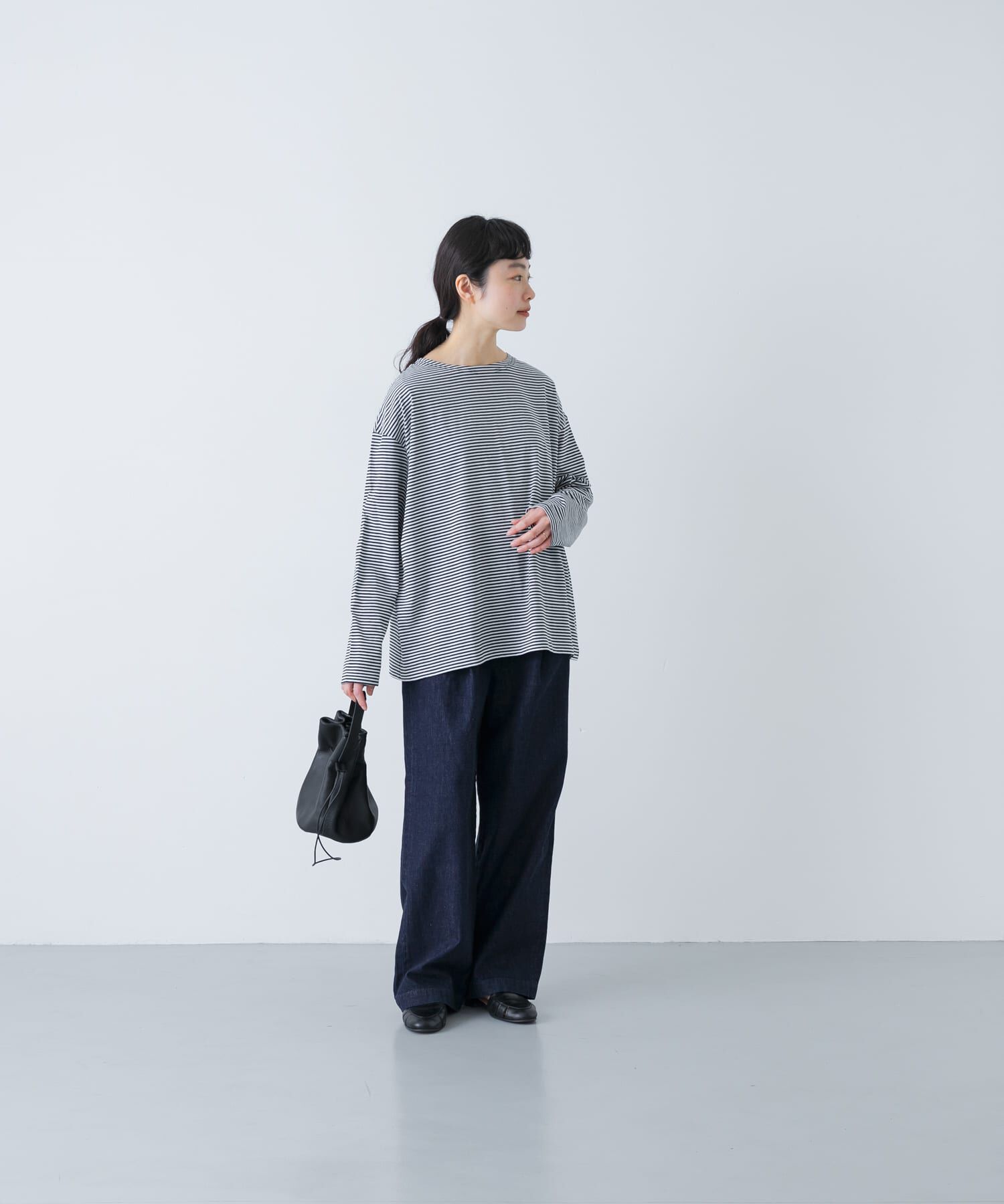 かぐれ「ハイツイストボーダーカットソー」|Tシャツ・カットソー|