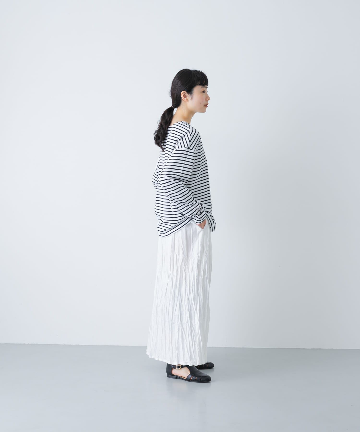 かぐれ「ハイツイストボーダーカットソー」|Tシャツ・カットソー|