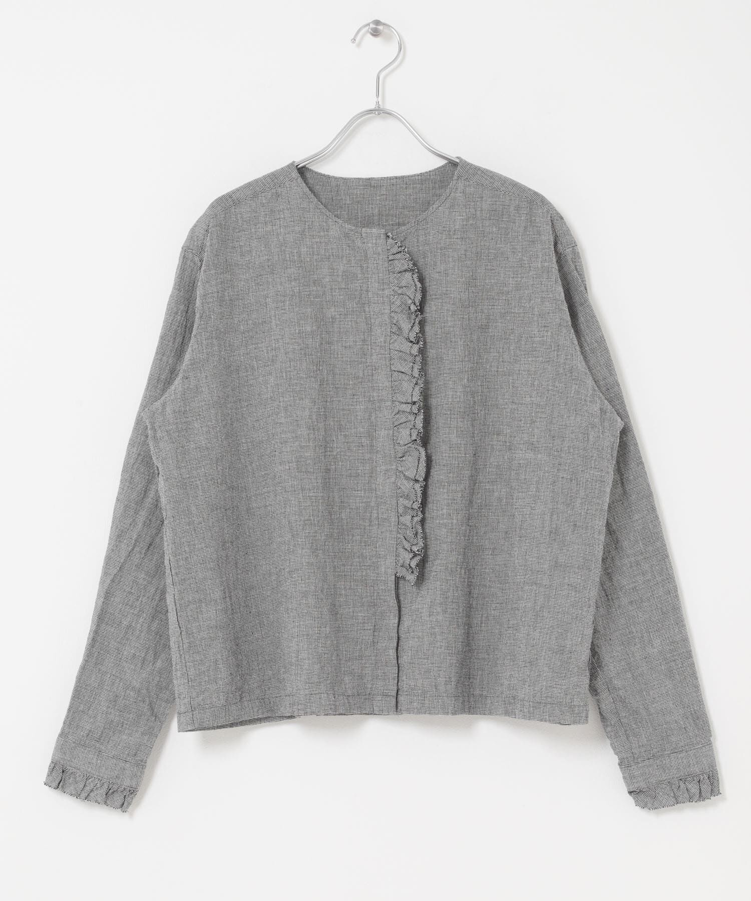 かぐれ「コットンリネンフリルブラウス」|シャツ・ブラウス|