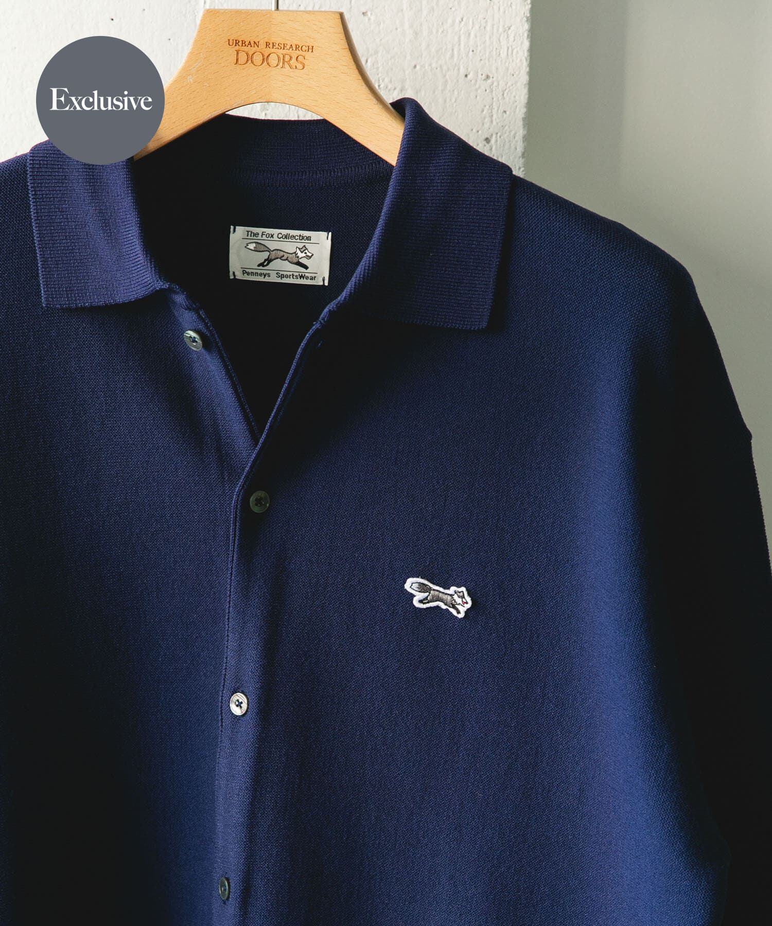 URBAN RESEARCH DOORS「『別注』PENNEYS&times;DOORS　THE FOX シャツカーディガン」|カーディガン|ネイビー