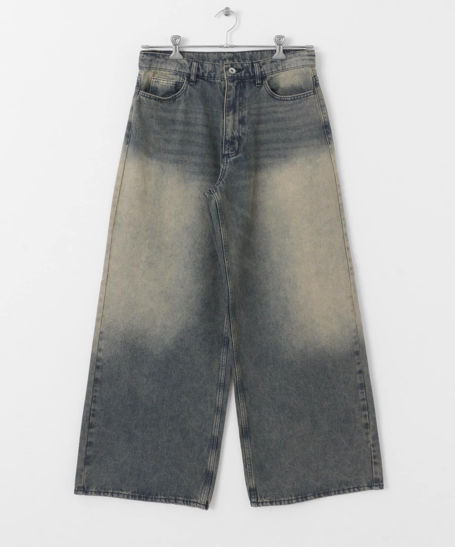SENSE OF PLACE by URBAN RESEARCH「ヴィンテージライクデニムワイドパンツ」|デニム|