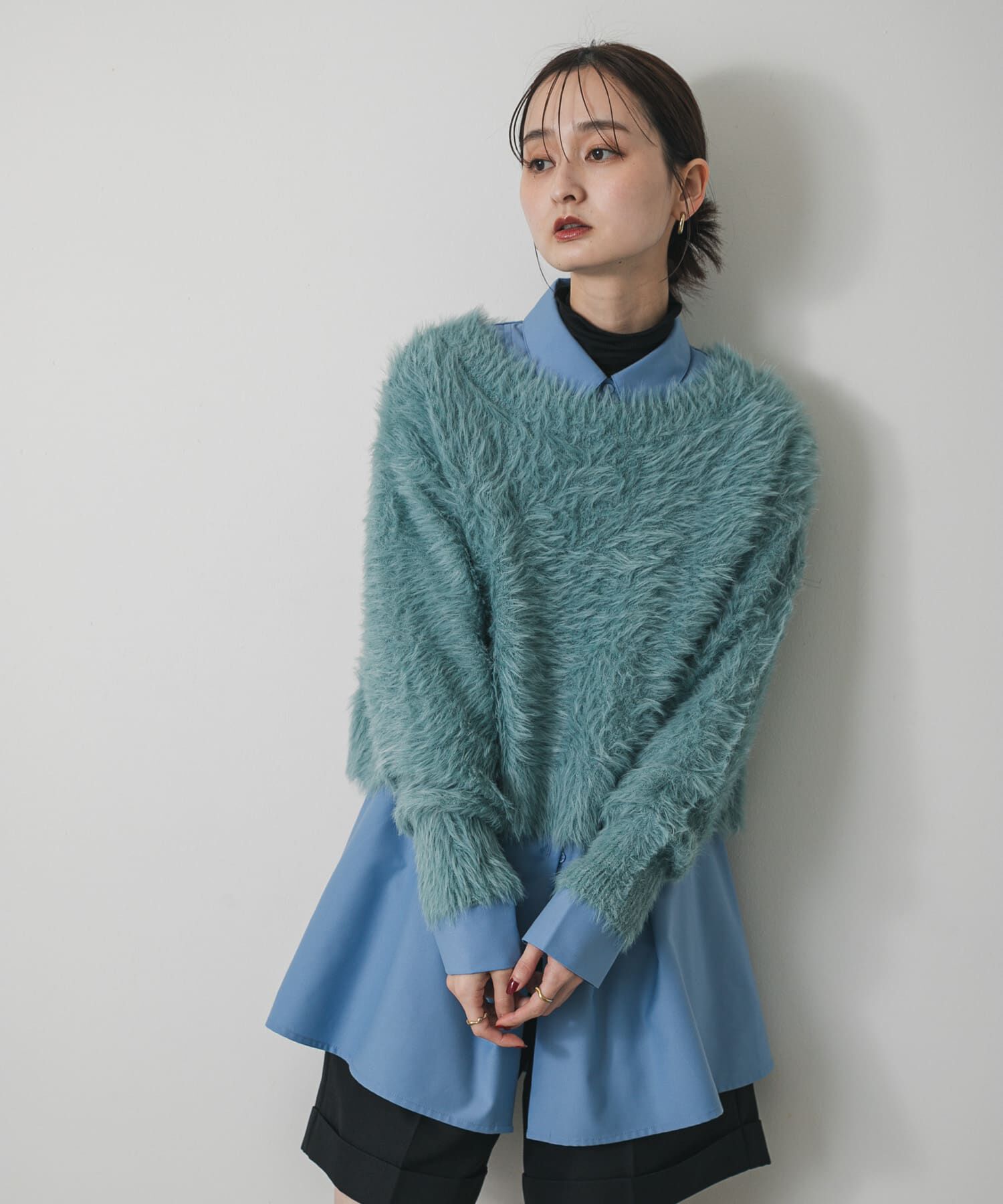 SENSE OF PLACE by URBAN RESEARCH「ミックスシャギーセーター」|ニット・セーター|ライトブルー