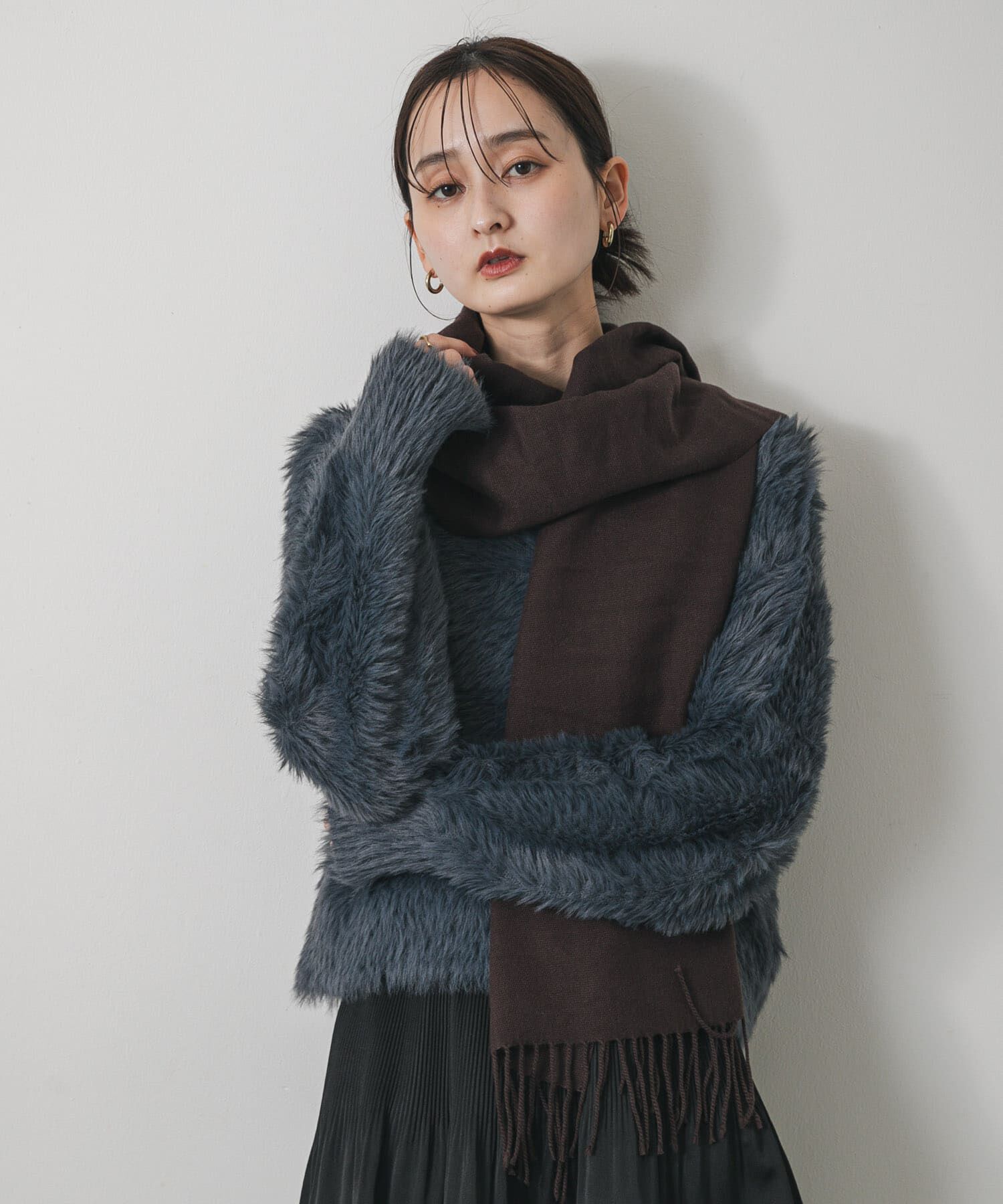 SENSE OF PLACE by URBAN RESEARCH「ミックスシャギーセーター」|ニット・セーター|ネイビー