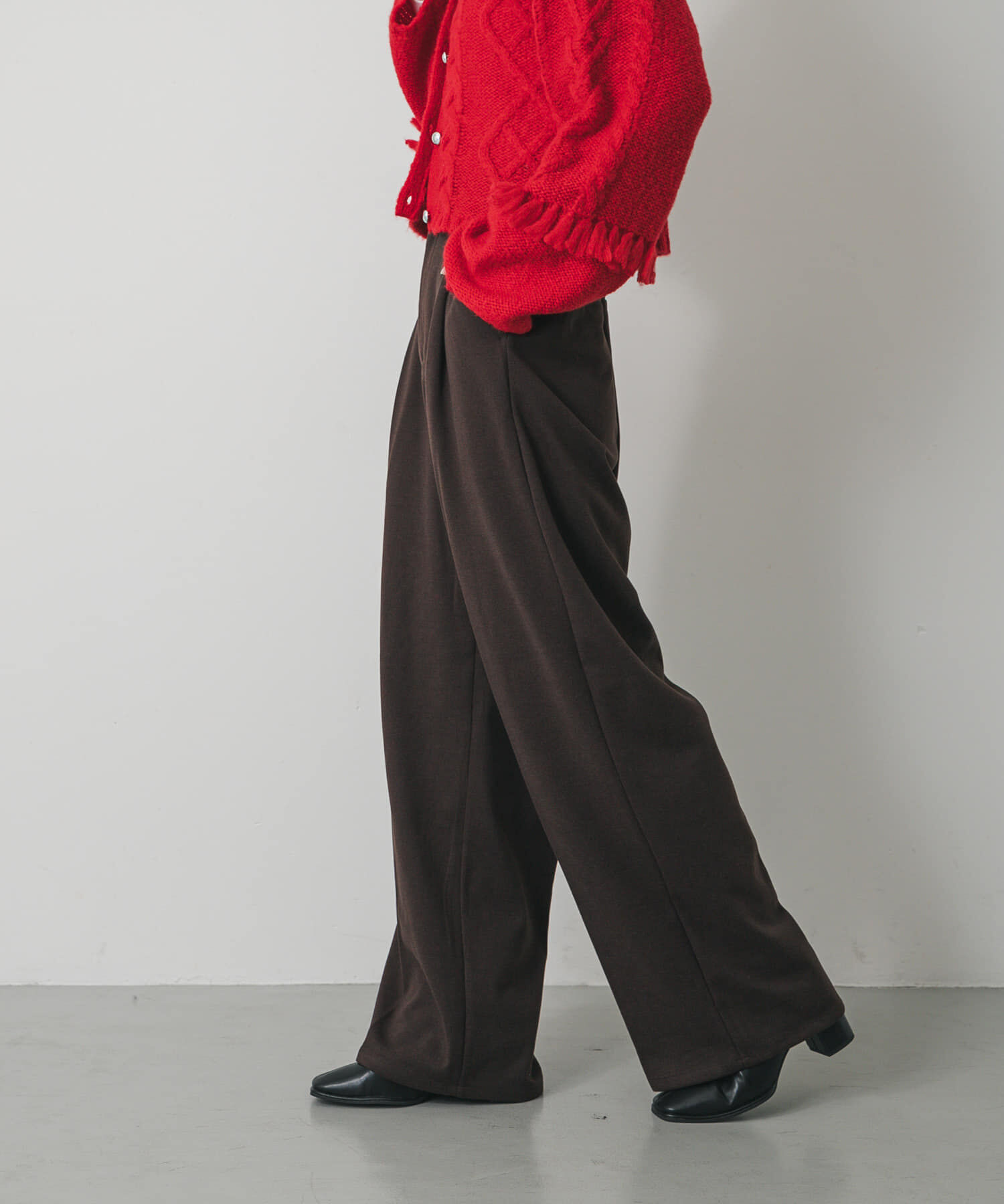 SENSE OF PLACE by URBAN RESEARCH「『BLACK, TALLサイズ/WEB限定』ジャージーストレートスラックス」|その他|