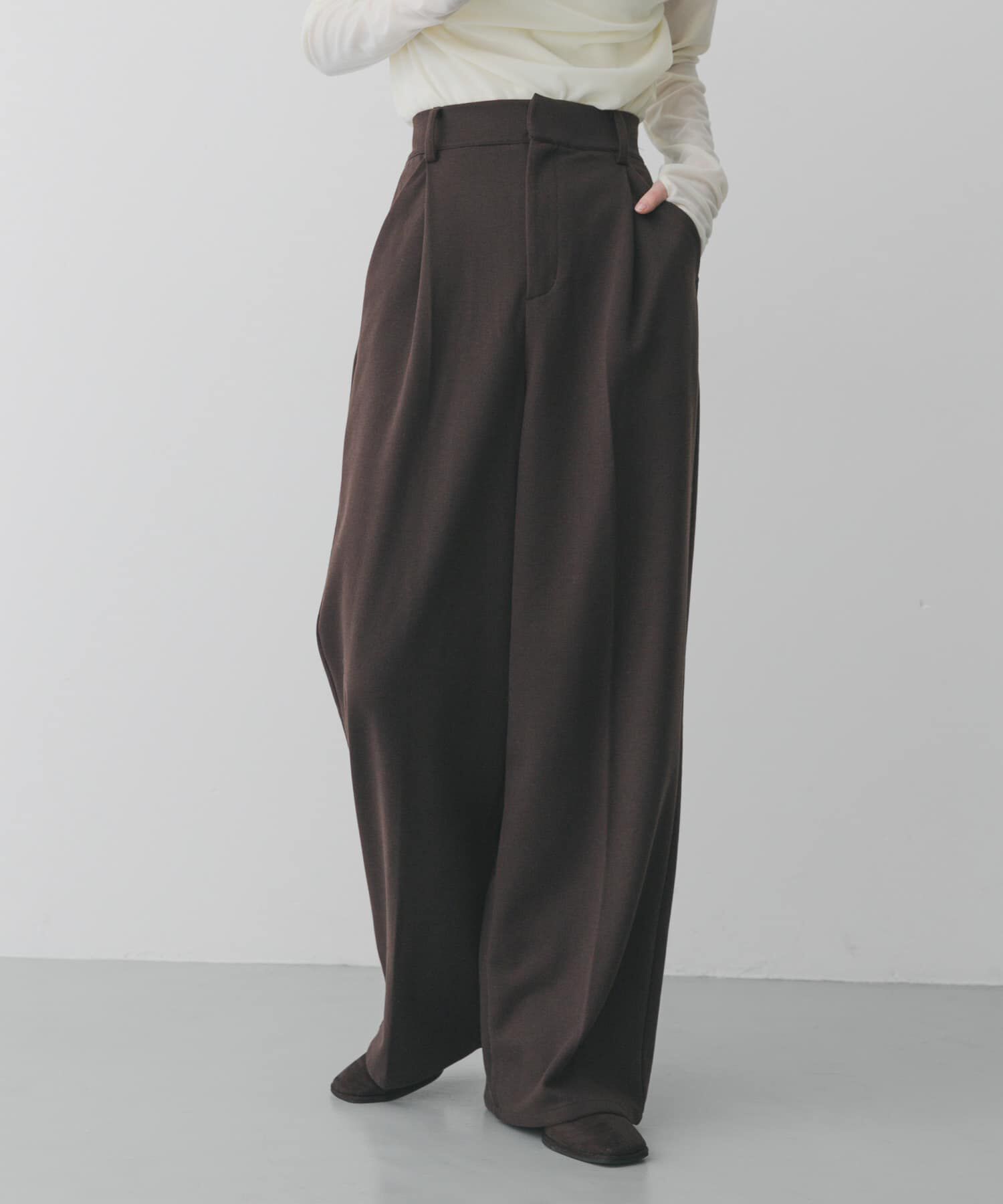 SENSE OF PLACE by URBAN RESEARCH「『BLACK, TALLサイズ/WEB限定』ジャージーストレートスラックス」|その他|