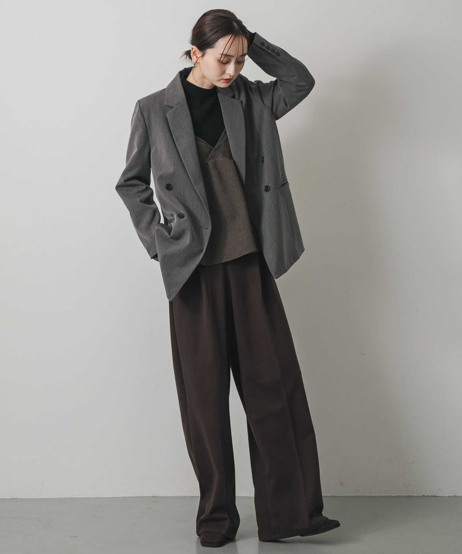 SENSE OF PLACE by URBAN RESEARCH「『BLACK, TALLサイズ/WEB限定』ジャージーストレートスラックス」|その他|