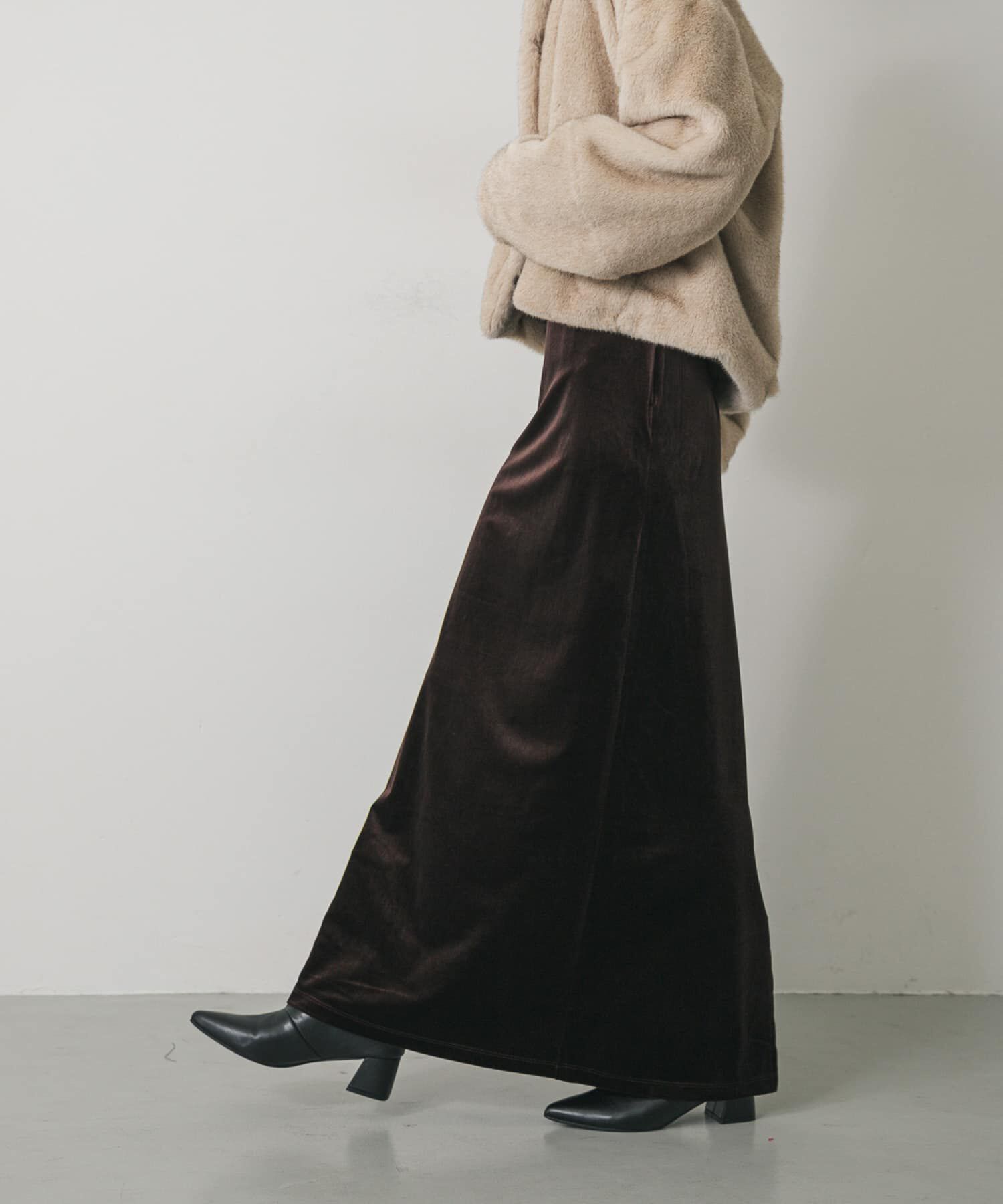 SENSE OF PLACE by URBAN RESEARCH「『TALLサイズ/WEB限定』ベロアナロースカート」|スカート|