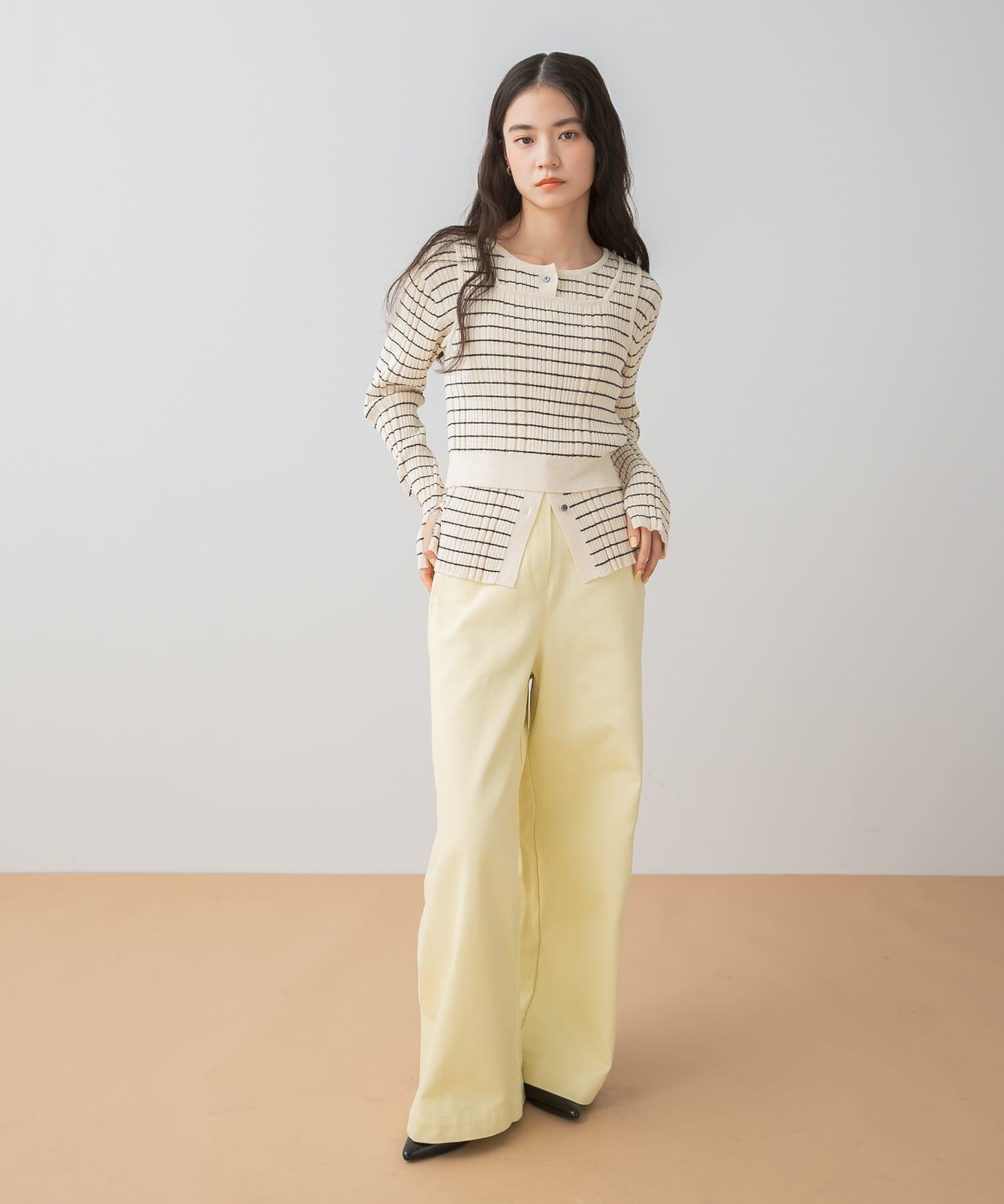 SENSE OF PLACE by URBAN RESEARCH「『洗濯可』2WAYニットアンサンブル」|ニット・セーター|ホワイト系その他