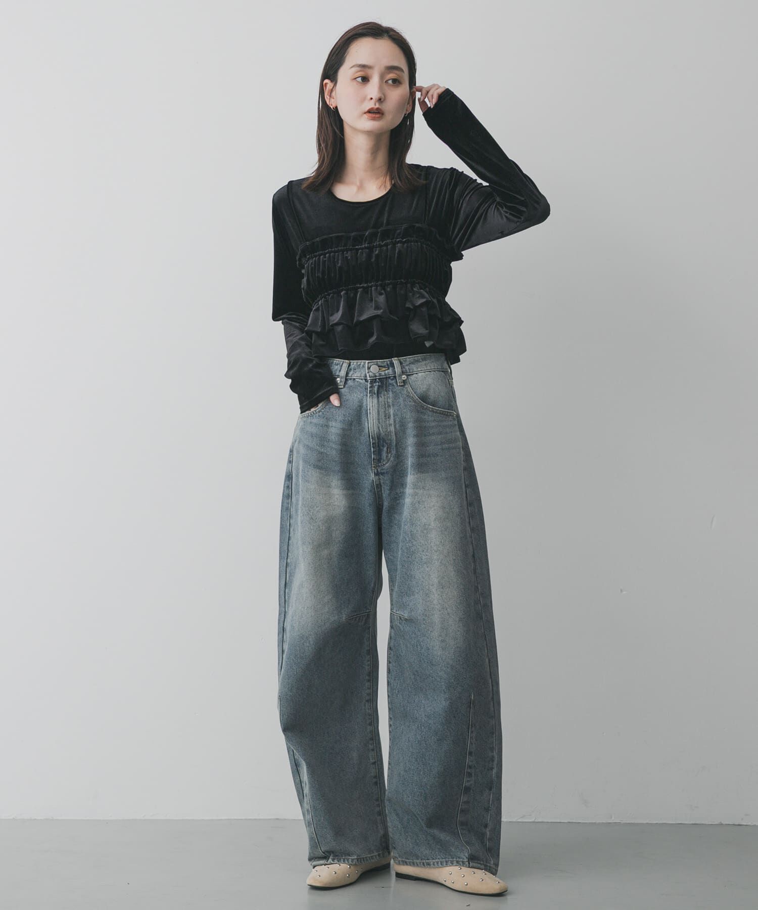 SENSE OF PLACE by URBAN RESEARCH「スタッズフラットシューズ」|パンプス|