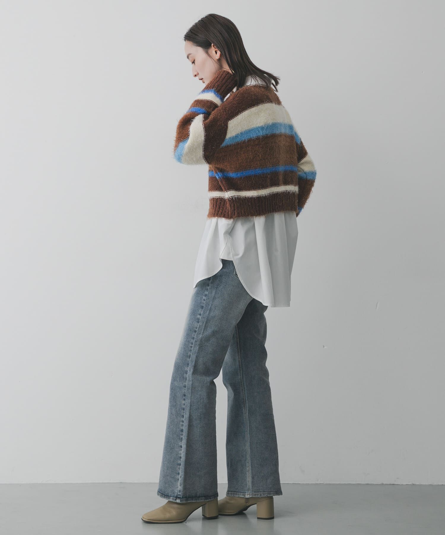 SENSE OF PLACE by URBAN RESEARCH「『洗濯可』シャギーハイショクボーダーニット」|ニット・セーター|