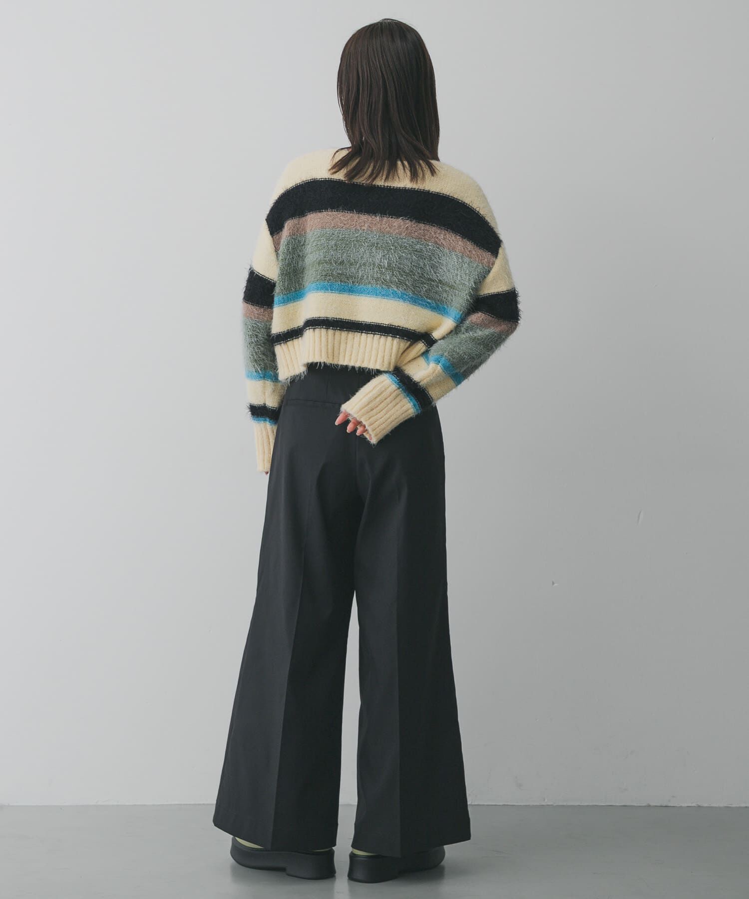 SENSE OF PLACE by URBAN RESEARCH「『洗濯可』シャギーハイショクボーダーニット」|ニット・セーター|