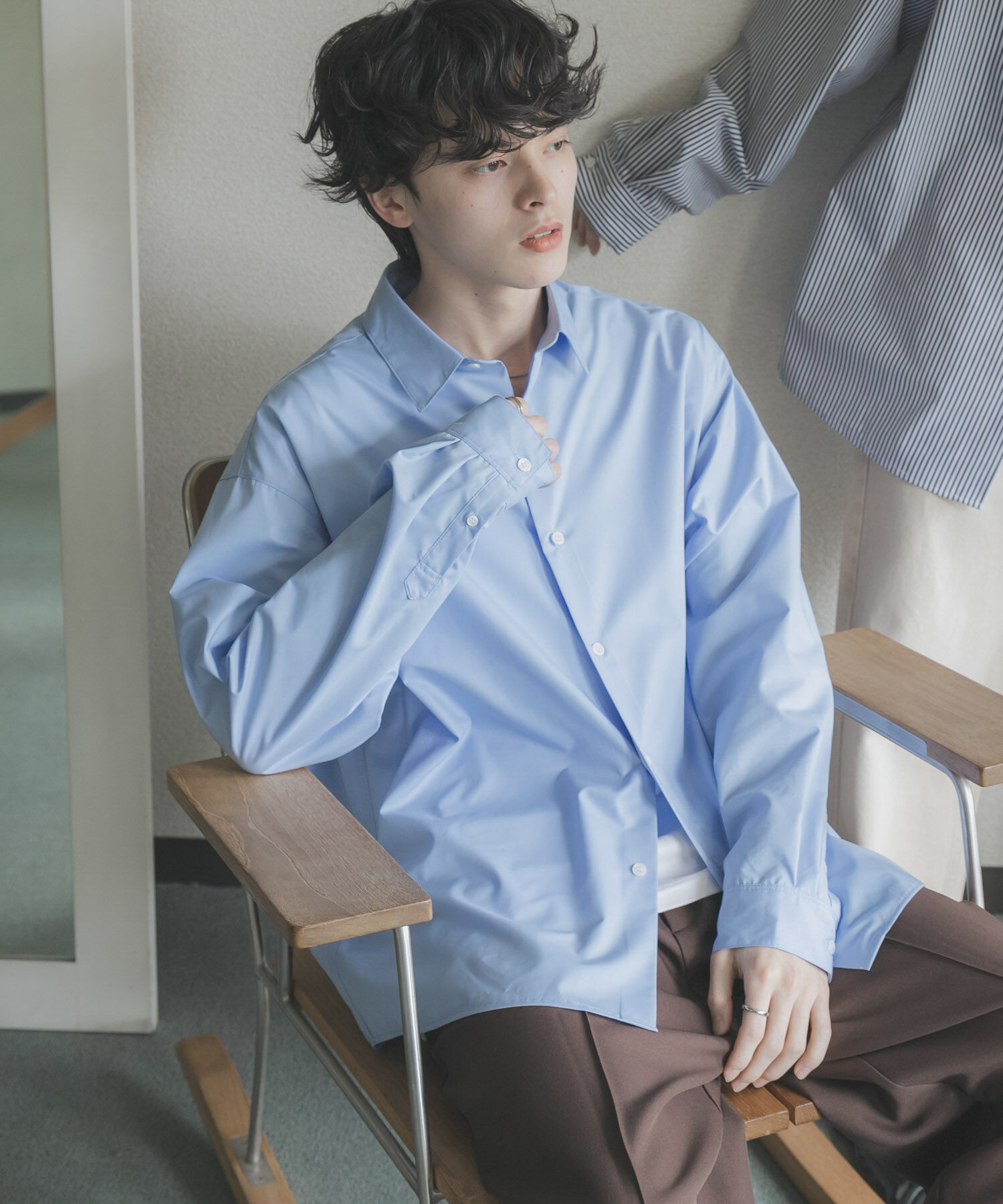 SENSE OF PLACE by URBAN RESEARCH「『ﾕﾆｾｯｸｽ』『ｲｰｼﾞｰｹｱ/速乾/接触冷感』ｺﾝﾌｫｰﾄﾚｷﾞ  」|シャツ・ブラウス|ブルー