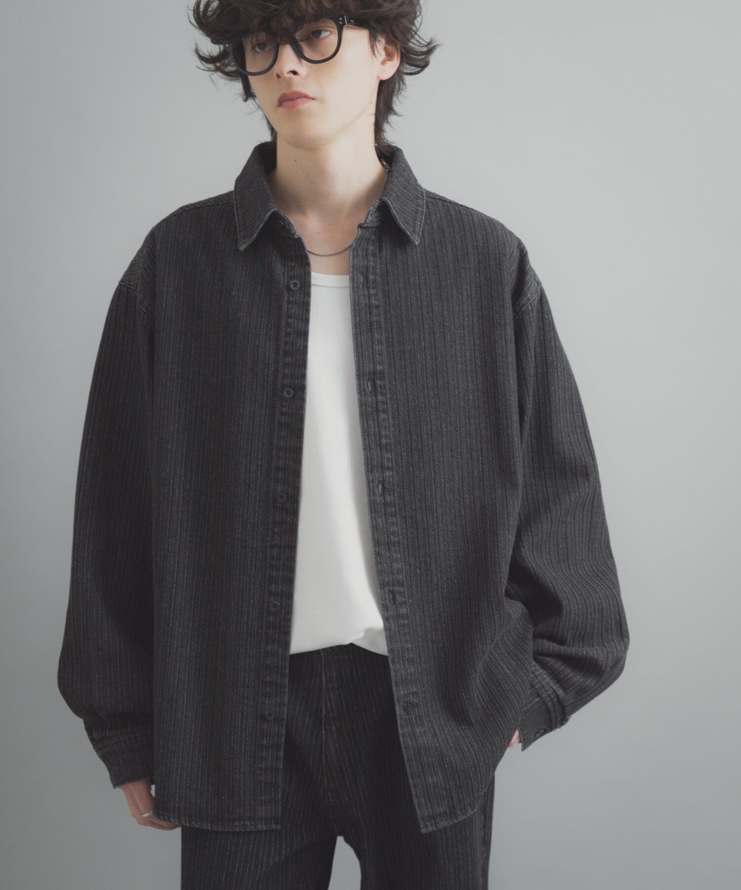 SENSE OF PLACE by URBAN RESEARCH「ジャガードデニムレギュラーカラーシャツ」|シャツ・ブラウス|