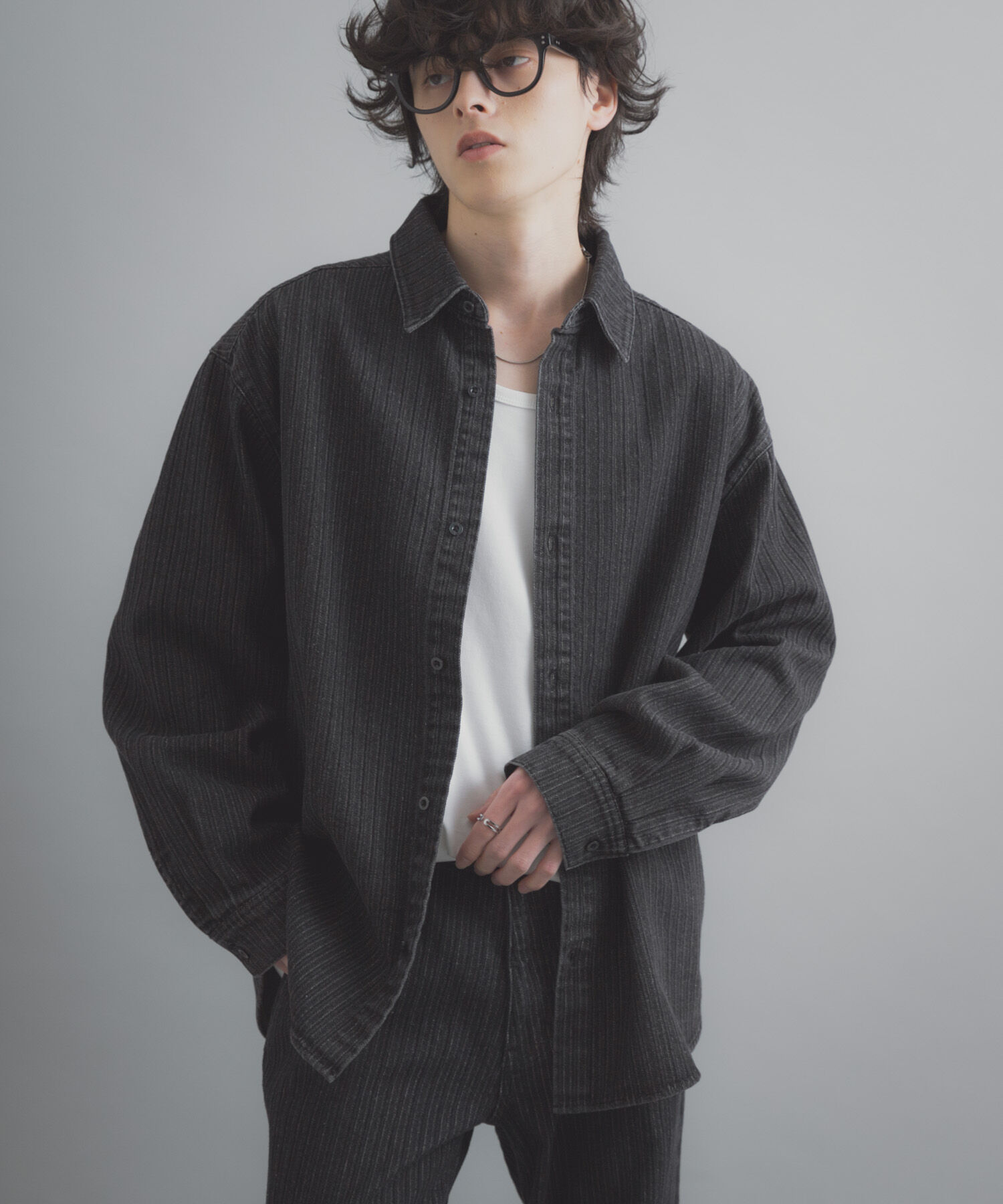 SENSE OF PLACE by URBAN RESEARCH「ジャガードデニムレギュラーカラーシャツ」|シャツ・ブラウス|