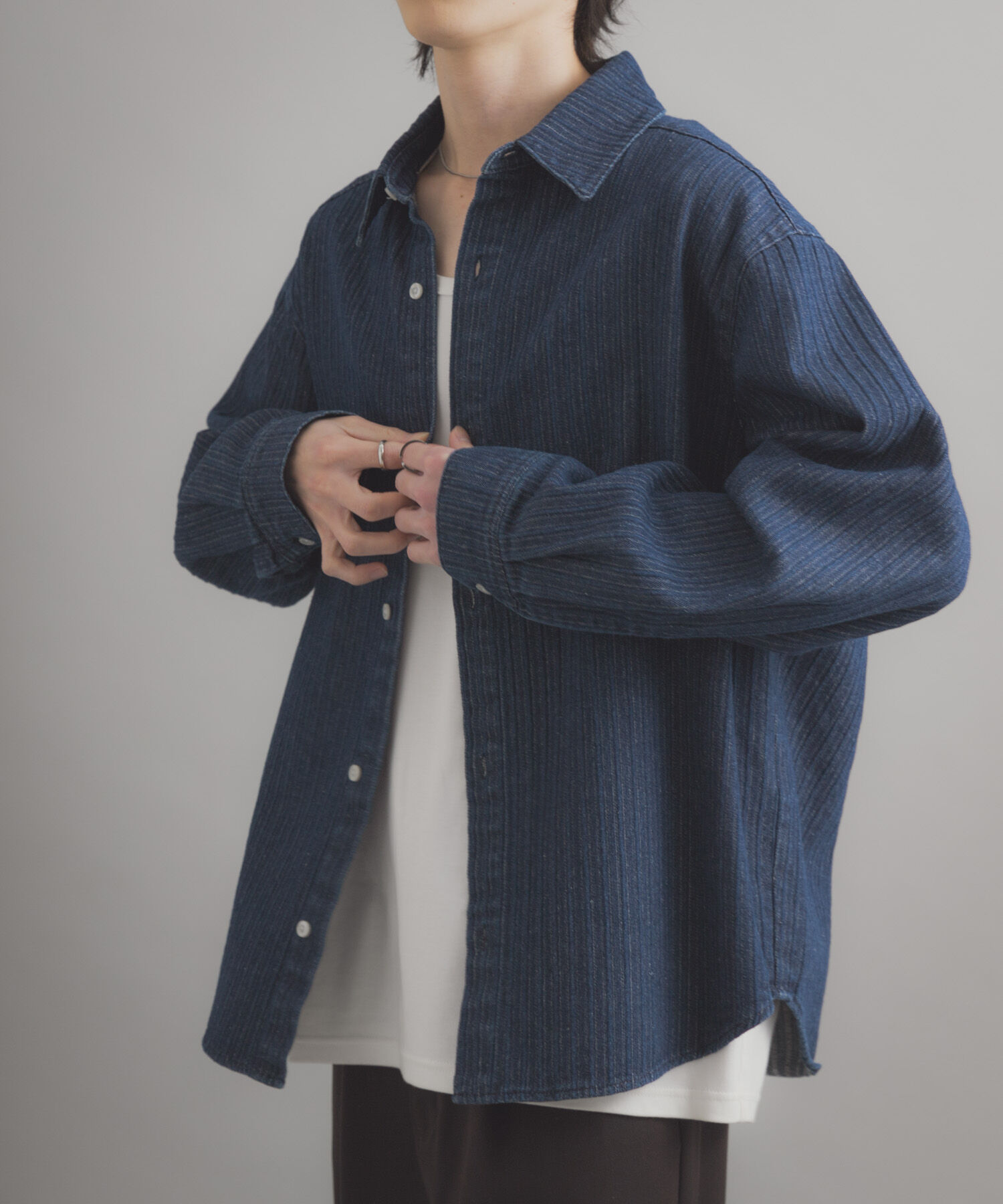 SENSE OF PLACE by URBAN RESEARCH「ジャガードデニムレギュラーカラーシャツ」|シャツ・ブラウス|
