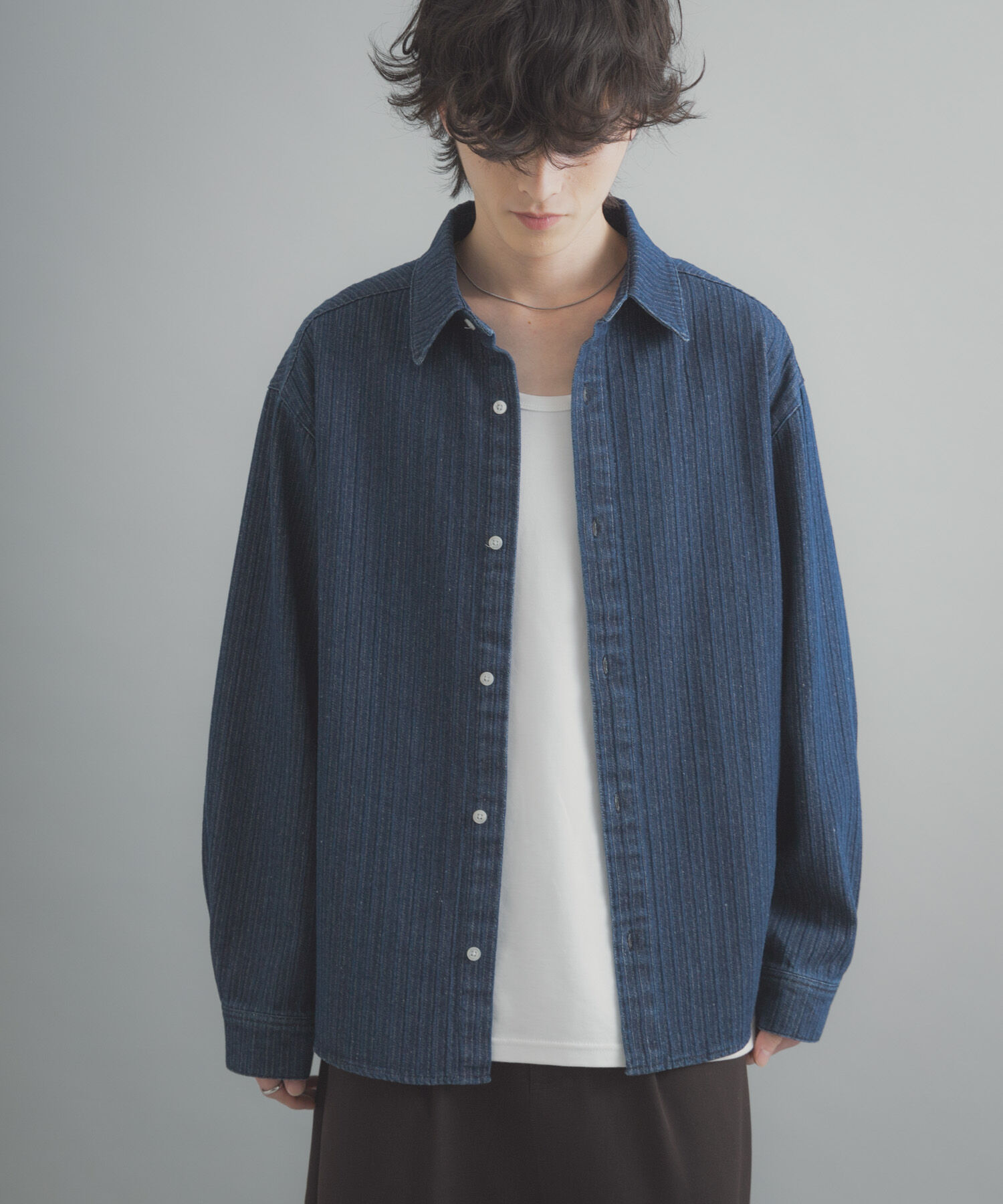 SENSE OF PLACE by URBAN RESEARCH「ジャガードデニムレギュラーカラーシャツ」|シャツ・ブラウス|