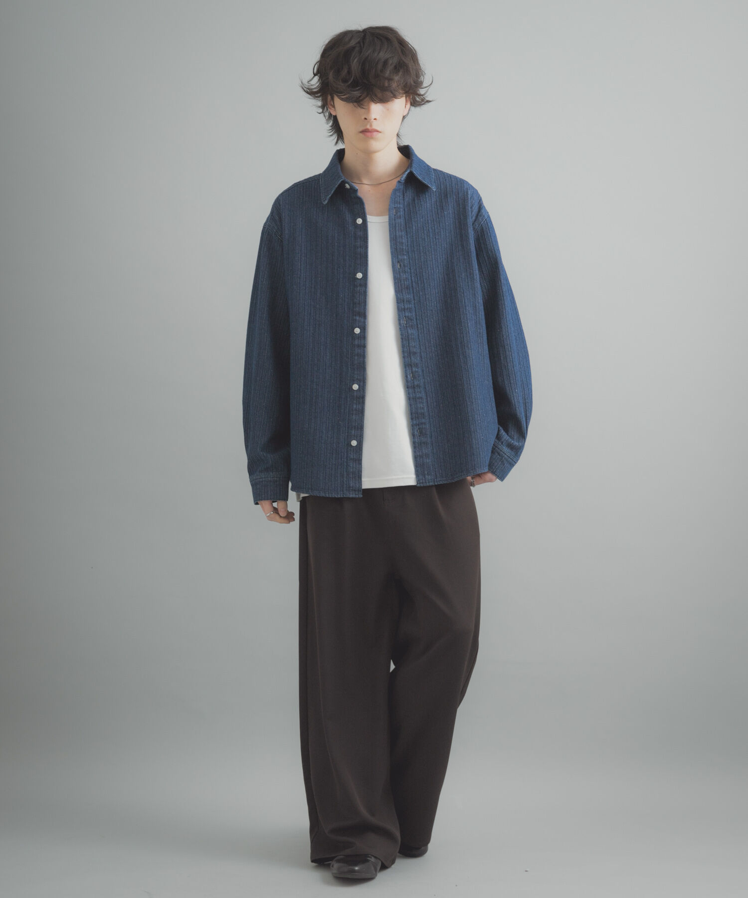 SENSE OF PLACE by URBAN RESEARCH「ジャガードデニムレギュラーカラーシャツ」|シャツ・ブラウス|