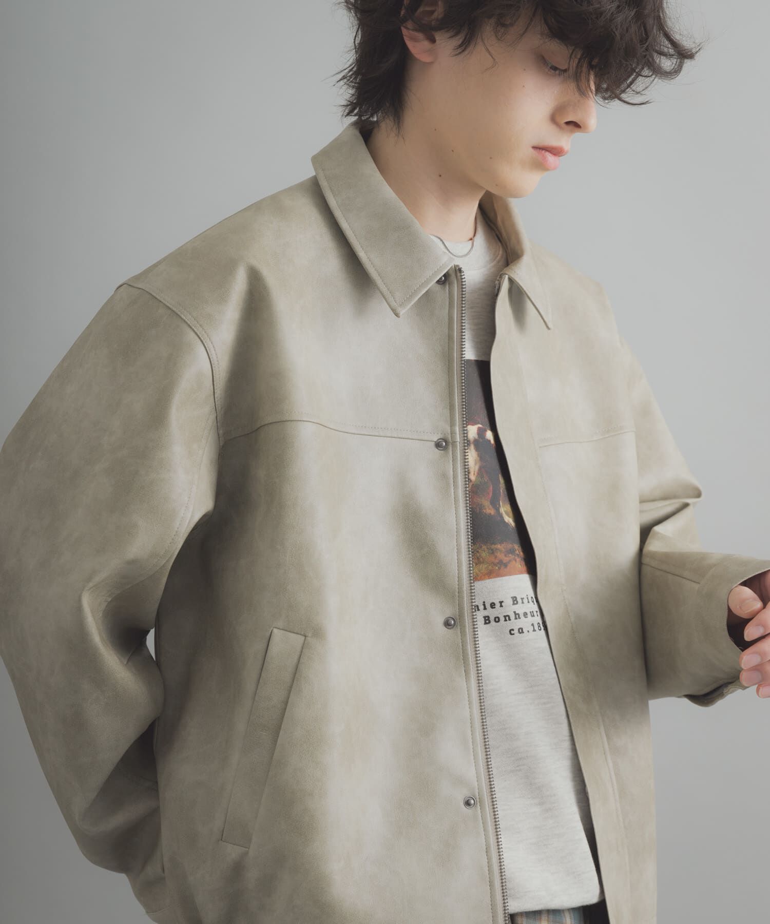 SENSE OF PLACE by URBAN RESEARCH「FLジップブルゾン」|ブルゾン・スタジャン|ライトベージュ