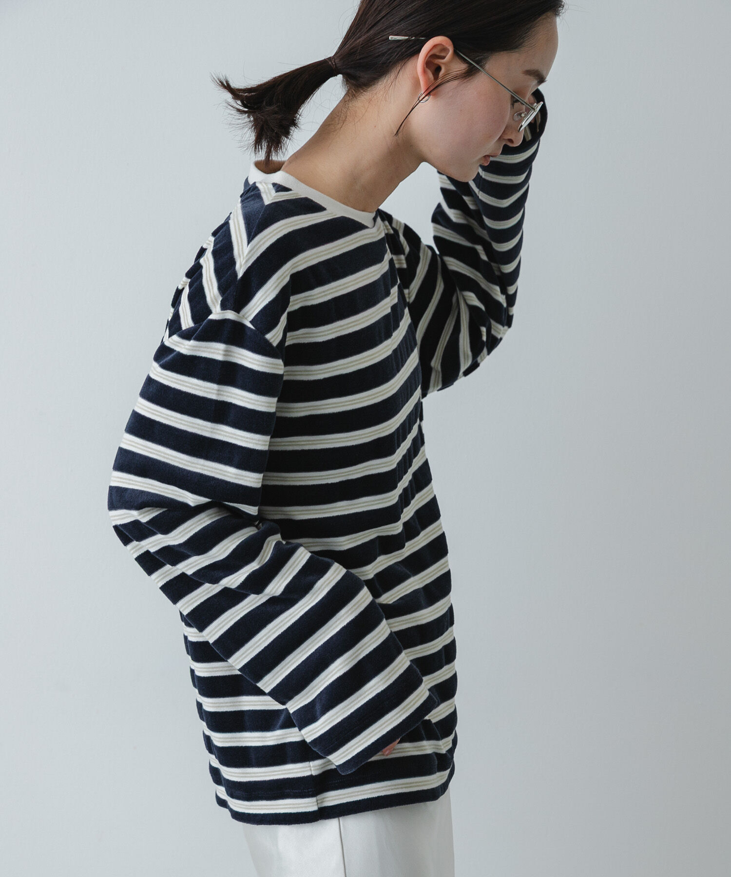 SENSE OF PLACE by URBAN RESEARCH「ベロアボーダーTシャツ」|Tシャツ・カットソー|