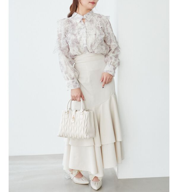  「襟付きエアリーフリルブラウス」|シャツ・ブラウス|